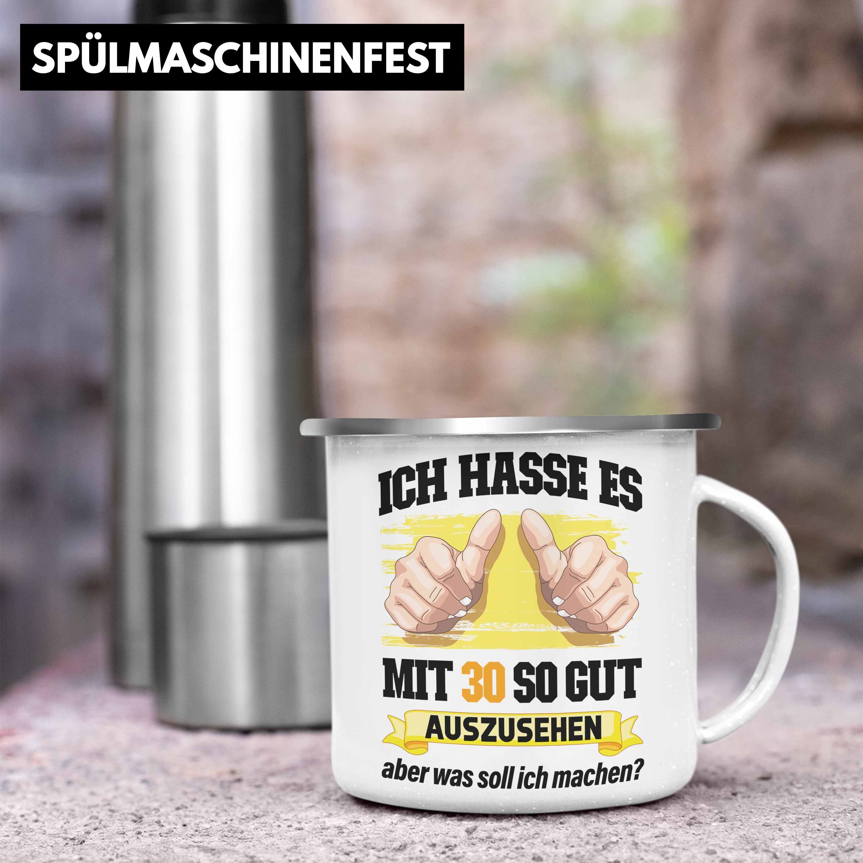 Trendation Thermotasse Trendation - 30. Geburtstag Emaille Tasse Frau Männer Geschenk 30er G