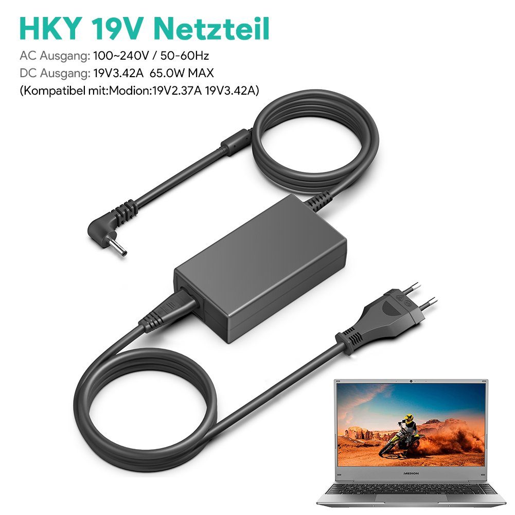 HKY 65W Netzteil für Medion FSP065-REB 40068634 a18-065n3a Akoya E15301 Notebook-Netzteil (Medion Akoya E14410 E14409 Medion Akoya E16402 E16401)