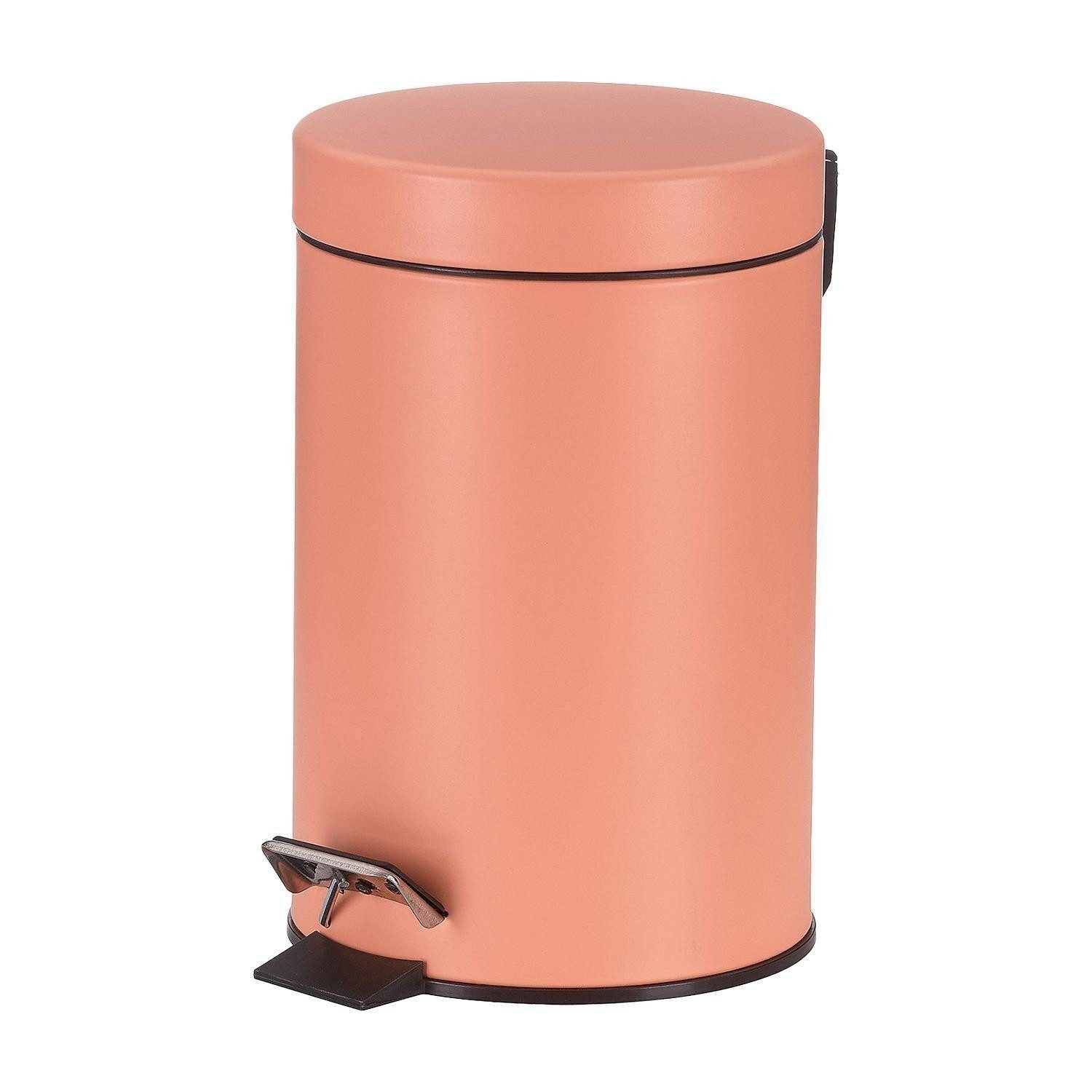 kela Kosmetikeimer MONACO, Metall, Pfirsich, Schwarz, 3 Liter, mit Schwingdeckel