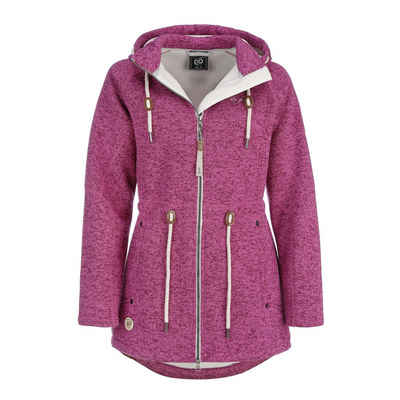 Dry Fashion Wollmantel Damen Wollfleece-Mantel St. Peter-Ording - Wärmende Jacke mit Kapuze