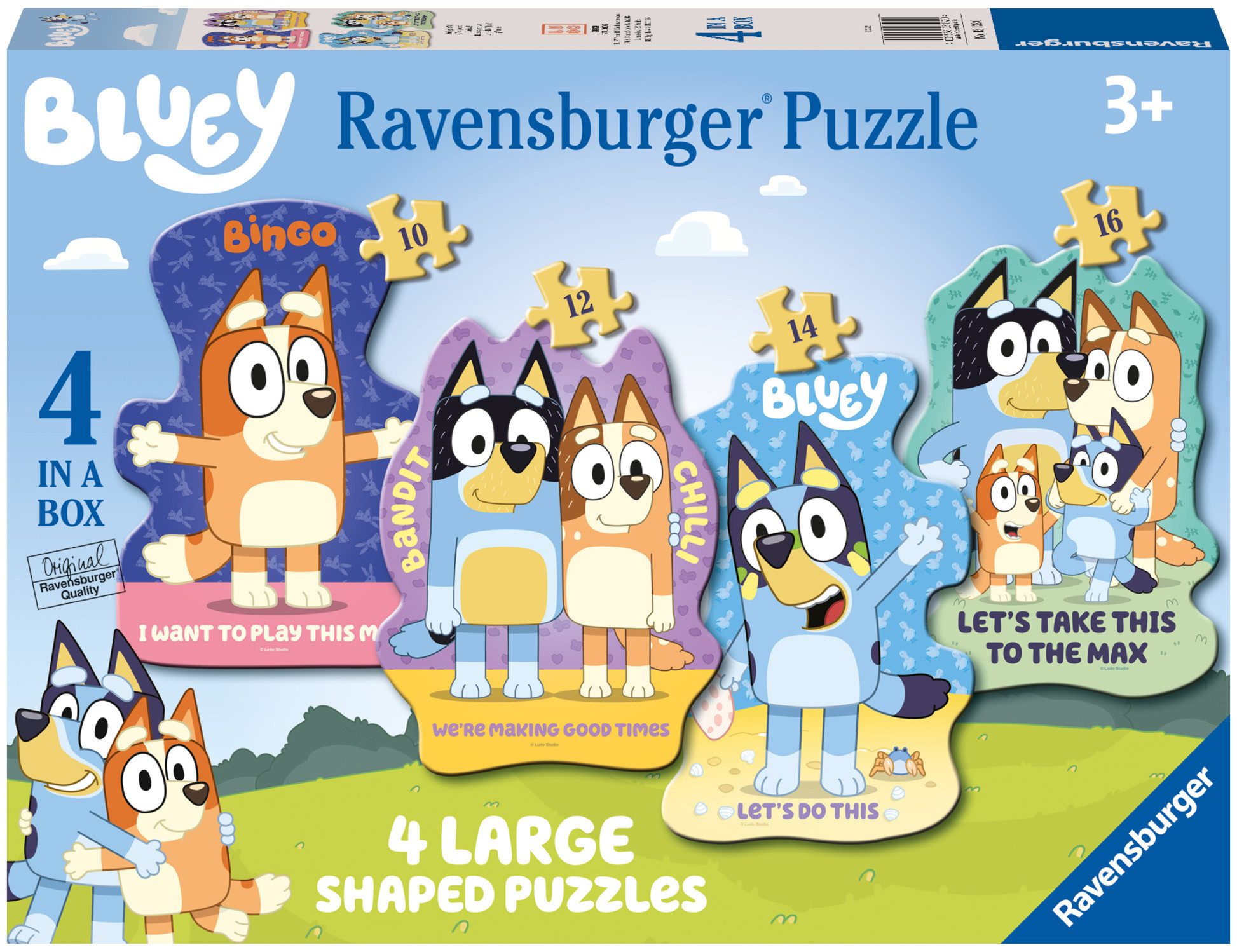 Ravensburger Konturenpuzzle Bluey: Auf geht's!, 52 Puzzleteile, Made in Europe