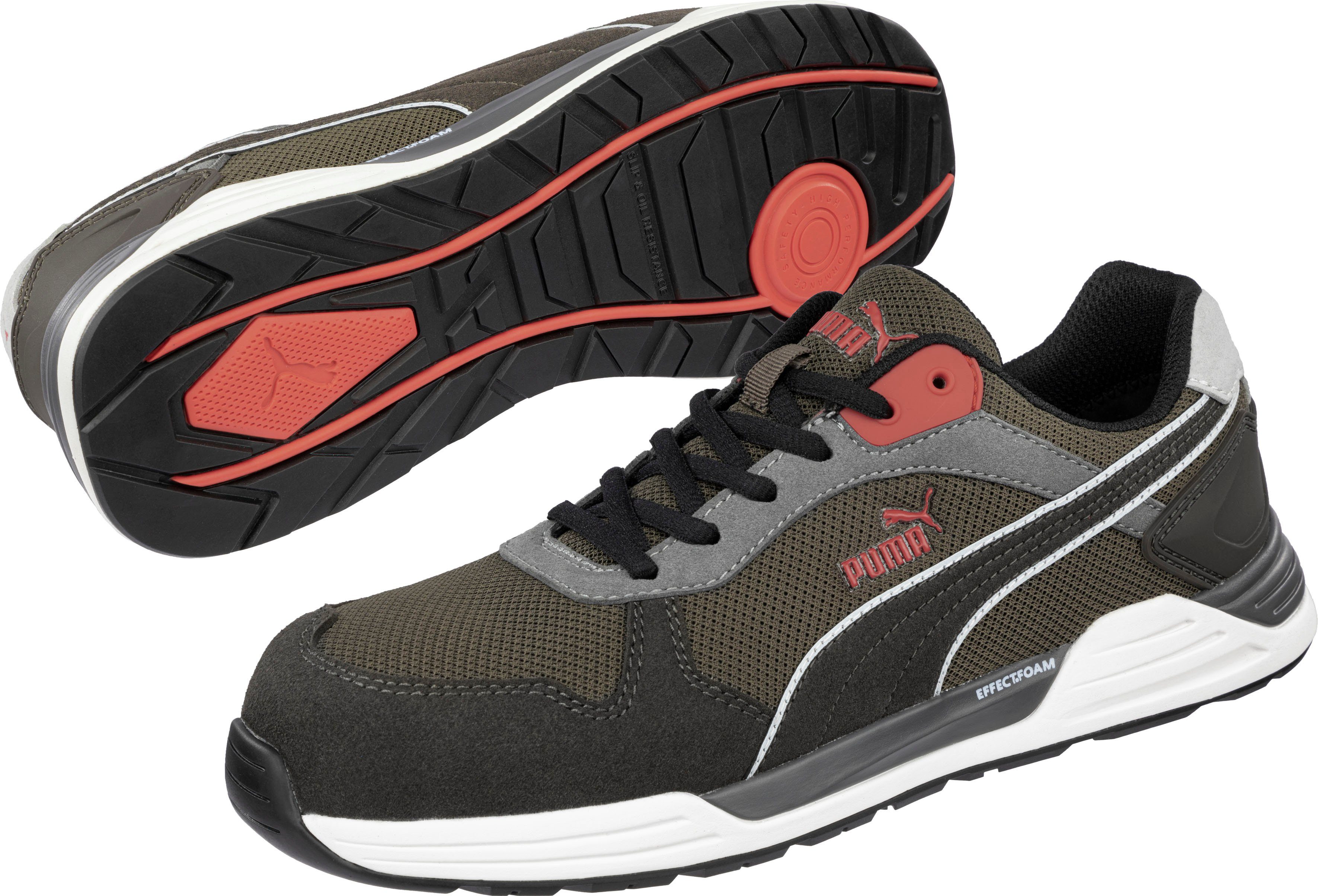 PUMA Safety FRONTSIDE IVY LOW erhältlich braun/efeu, in HRO SRC Größe Sicherheitsschuh S1P 39-47 ESD