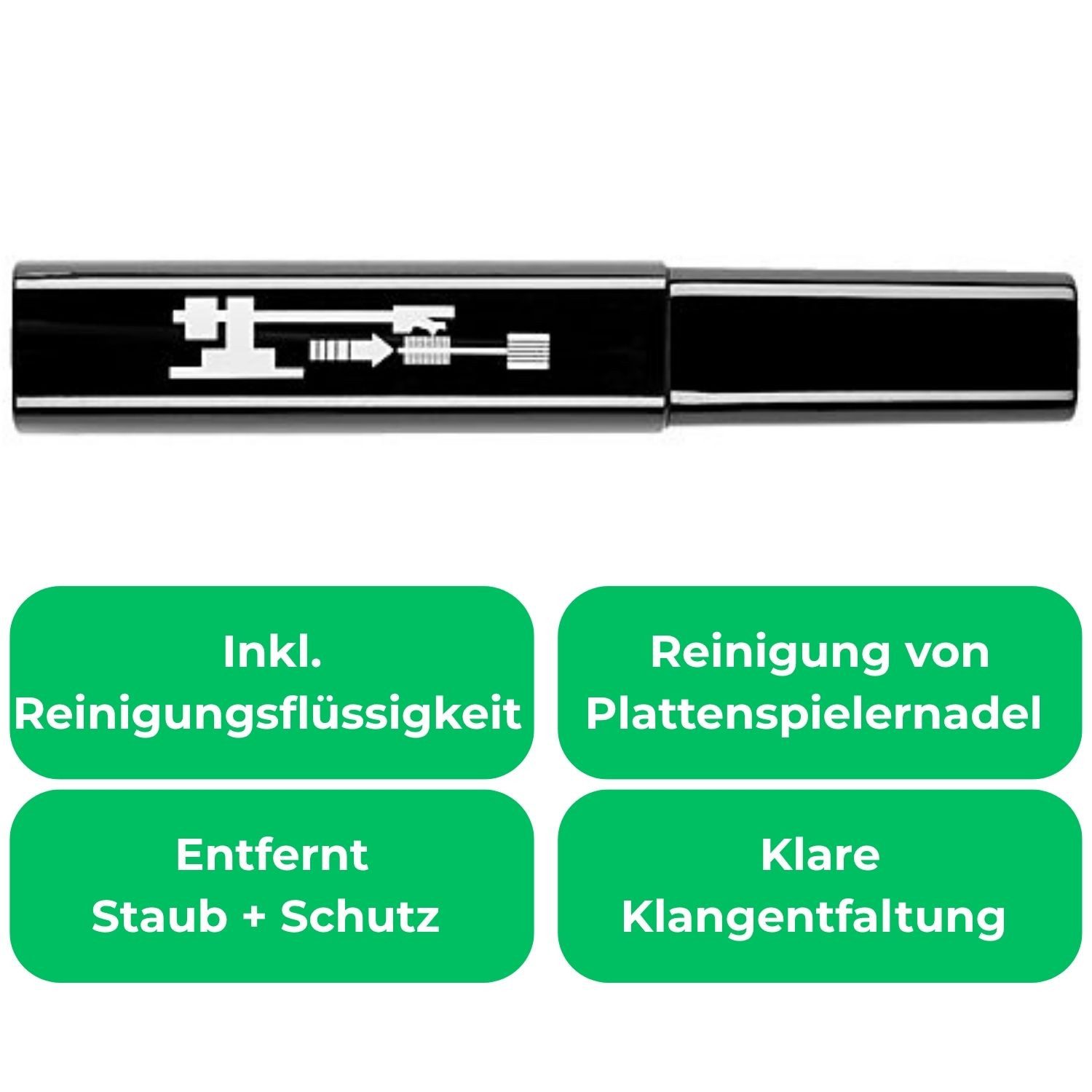 RCA Plattenspieler-Reinigungs-Set Plattenspielernadel Reinigungsbürste + Flüssigkeit, (Set, Bürste mit Reiniger), Reinigungs-Bürste Reiniger Schallplattenspieler-Nadel Platten-Nadel