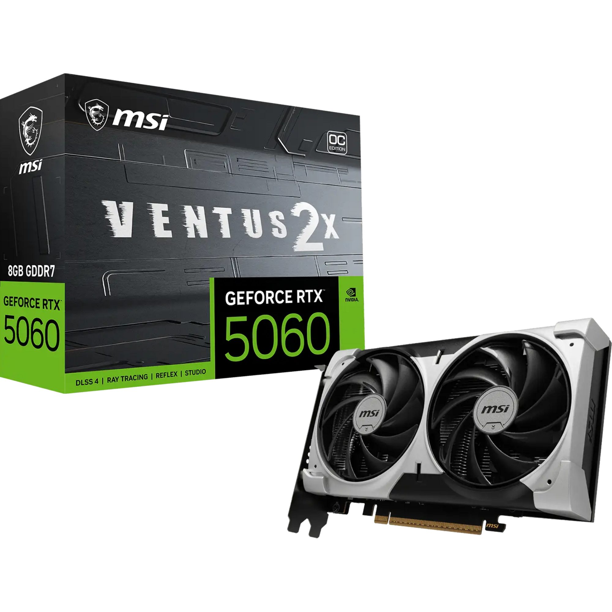 MSI MSI GeForce RTX 5060 VENTUS 2X OC V1 8G, Grafikkarte, (DLSS 5, 3x Grafikkarte (8 GB, DLSS 5, 3x DisplayPort, 1x HDMI 2.1)