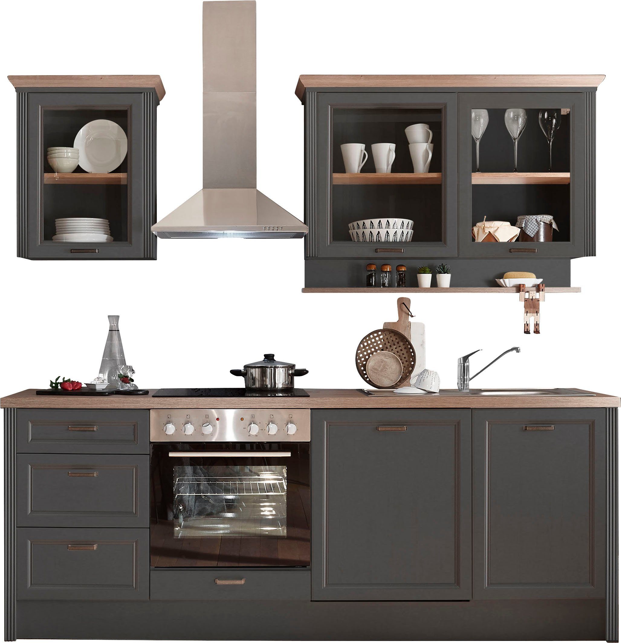 KOCHSTATION Küche Jasmin, 230 cm breit, wahlweise mit oder ohne E-Geräte günstig online kaufen