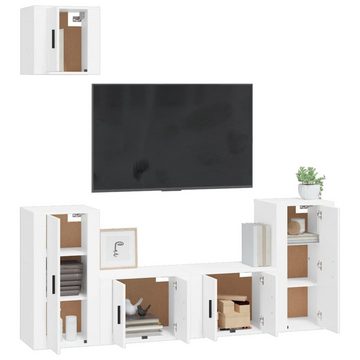 furnicato TV-Schrank 5-tlg. TV-Schrank-Set Weiß Holzwerkstoff