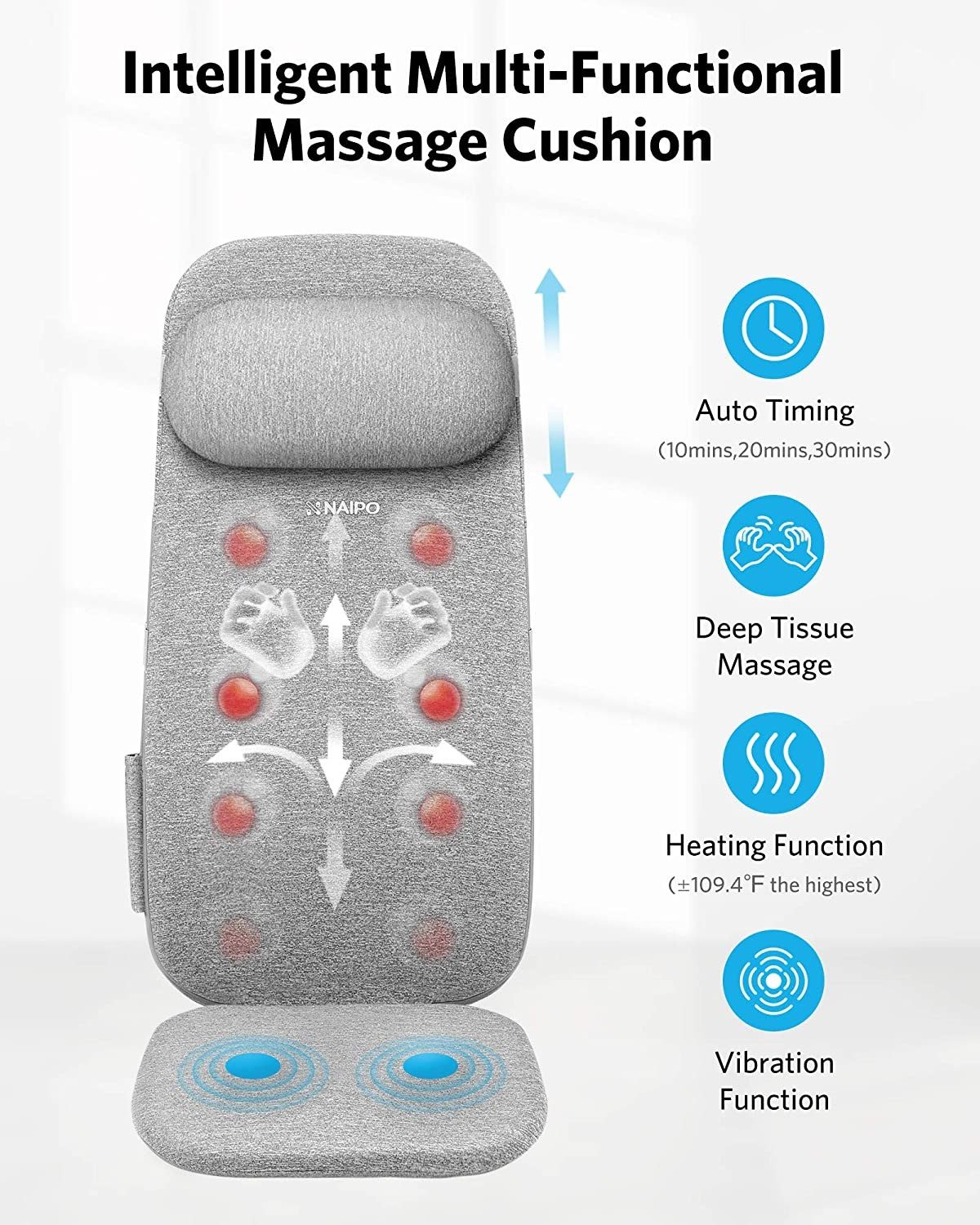 NAIPO Massagegerät, NAIPO Massagesitzauflage MGBK-12075