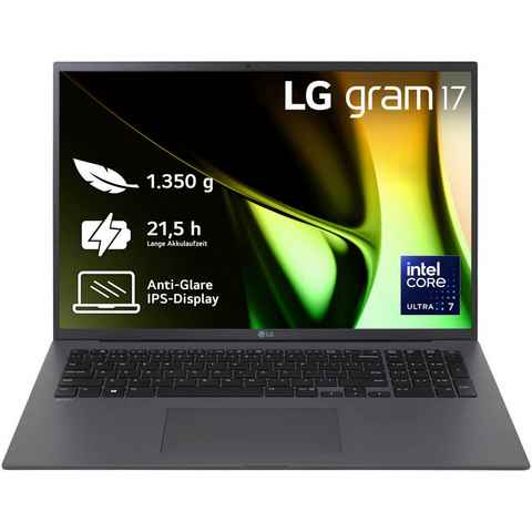 LG Gram 17" Ultralight Laptop, IPS-Display, 32 GB RAM, Windows 11 Home, Business-Notebook (43,18 cm/17 Zoll, Intel Core Ultra 7 155H, ARC, 2000 GB SSD, 17Z90S-G.AD7CG)