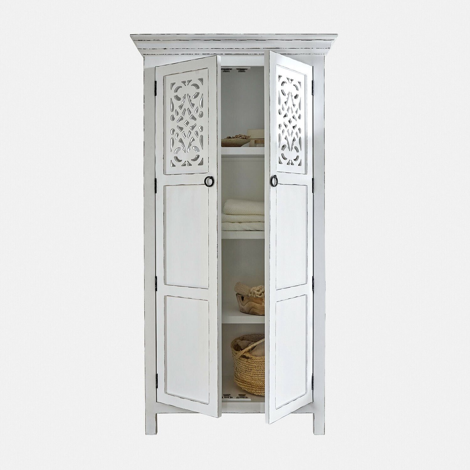 Mirabeau Hochschrank Schrank Marvoux antikweiß