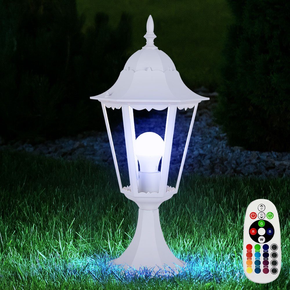 DIMMBAR Garten Außen-Stehlampe, Außen inklusive, Warmweiß, etc-shop Sockel Steh LED Leuchte Lampe Leuchtmittel ALU Farbwechsel,