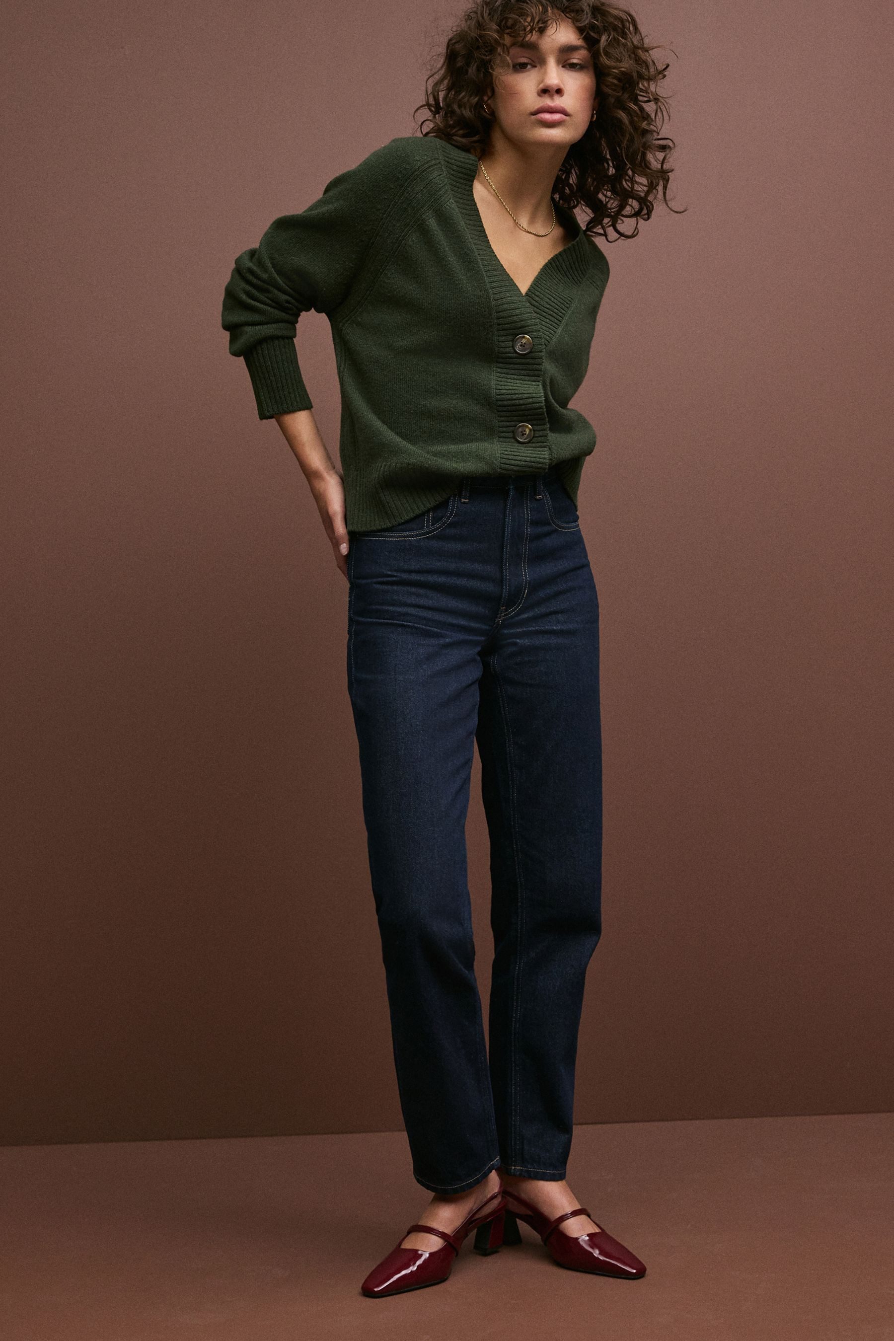 Next Straight-Jeans Column Mom-Jeans aus 100 % Baumwolle (1-tlg)