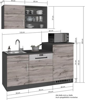 HELD MÖBEL Küche Mali, Breite 170 cm, mit E-Geräten