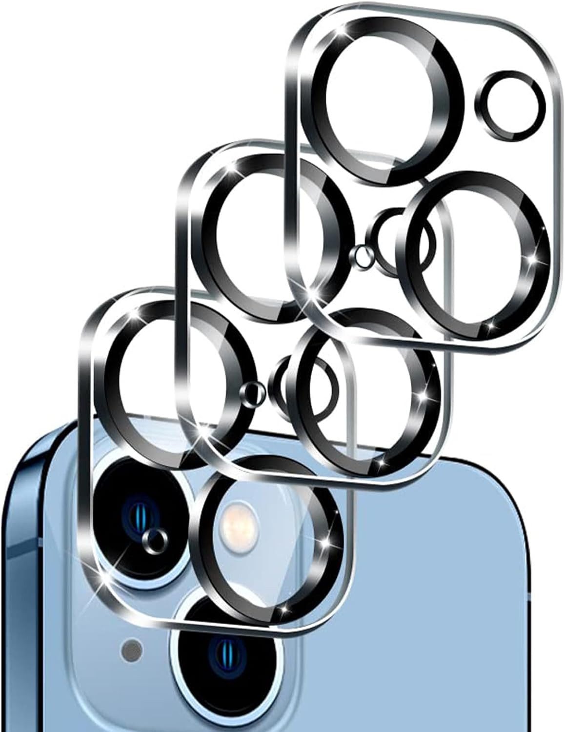 MSM Kameraschutzglas 3X 3D Kameraglas für Apple iPhone 14 / 14 Plus Schutz Panzerfolie KLAR – Bild 2 von 5