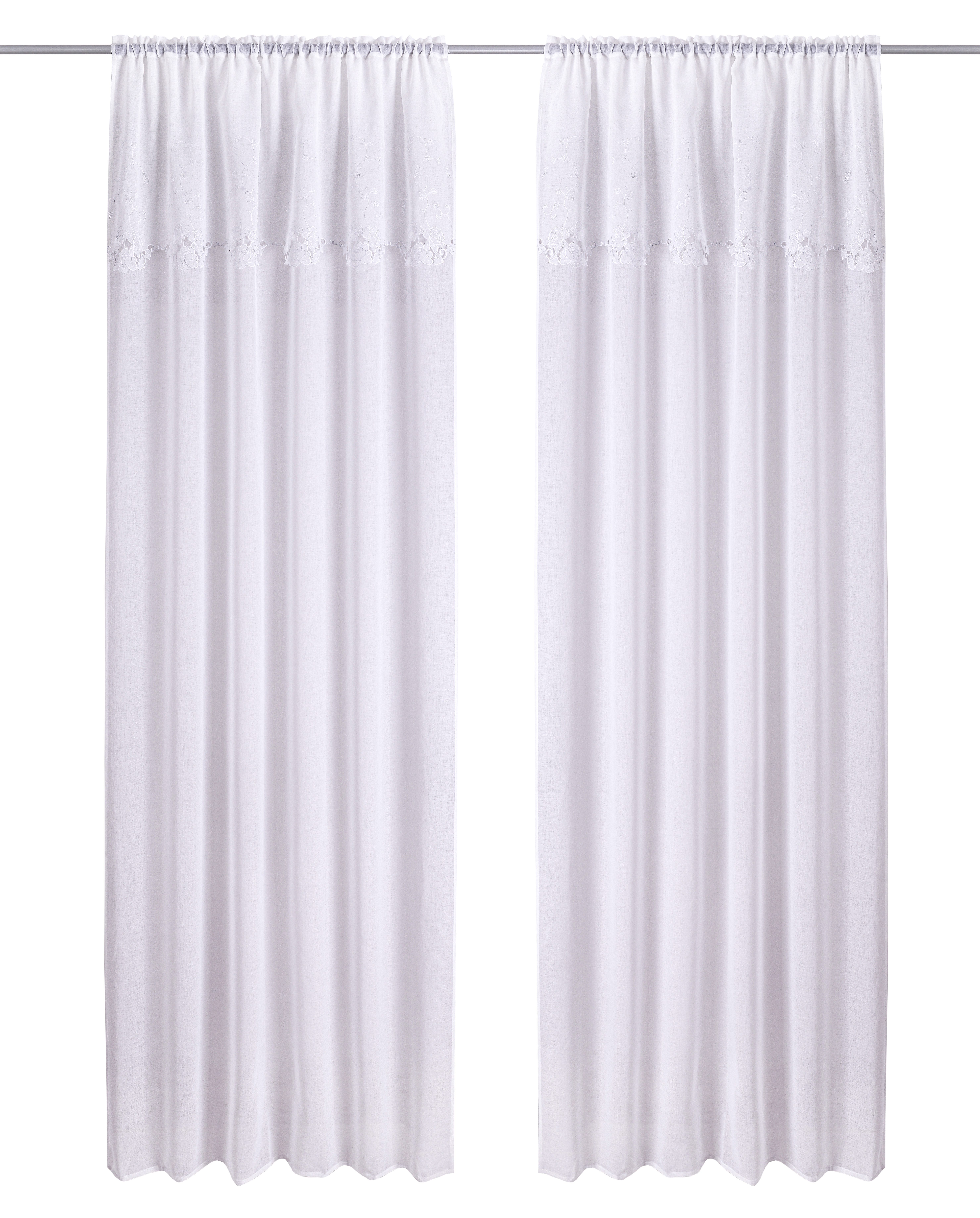 Home affaire Gardine Riedbach (1 St), Stangendurchzug, transparent, mit flo günstig online kaufen