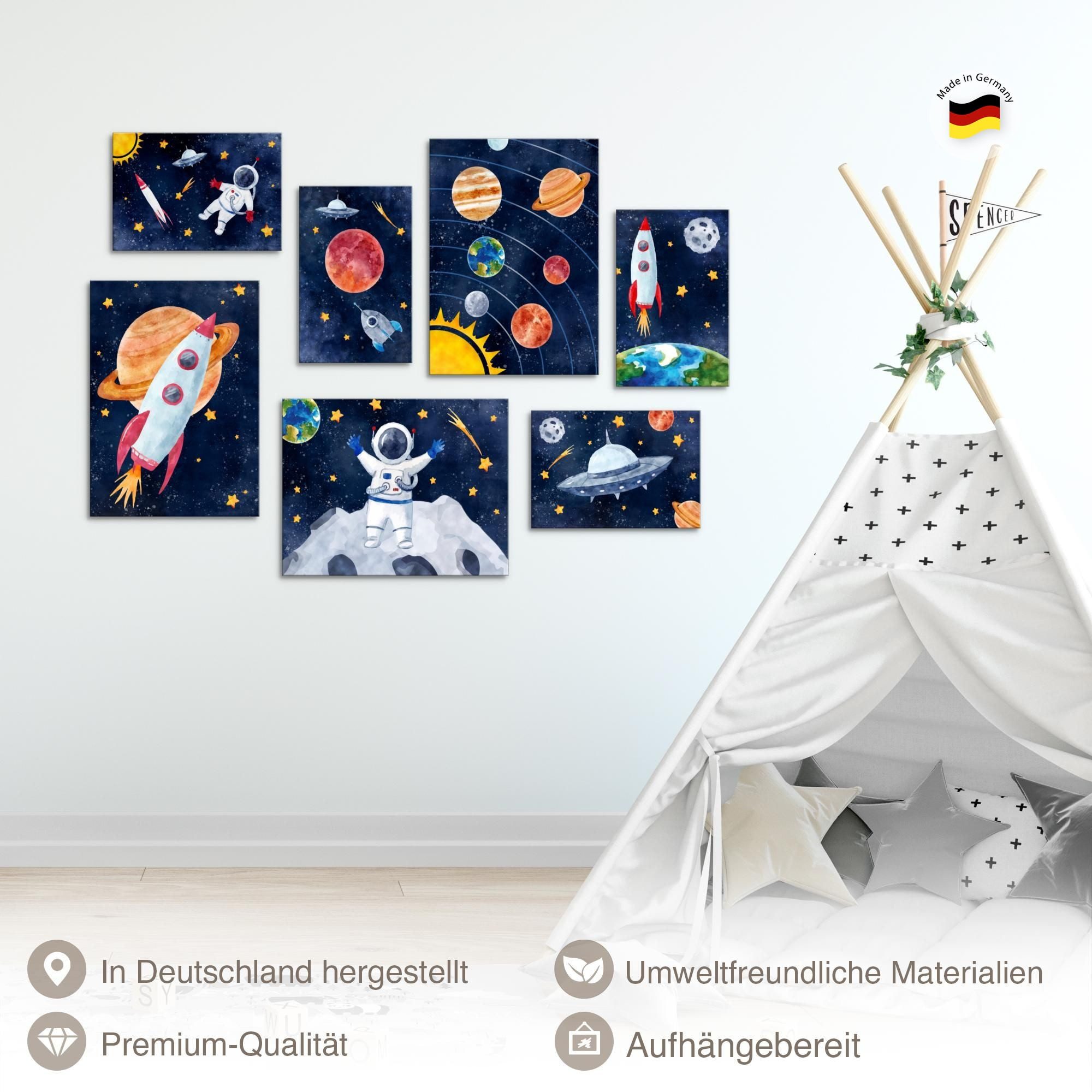 Novart Wandbild Rakete Blau Bunt Kinderzimmer – Bild 2 von 5