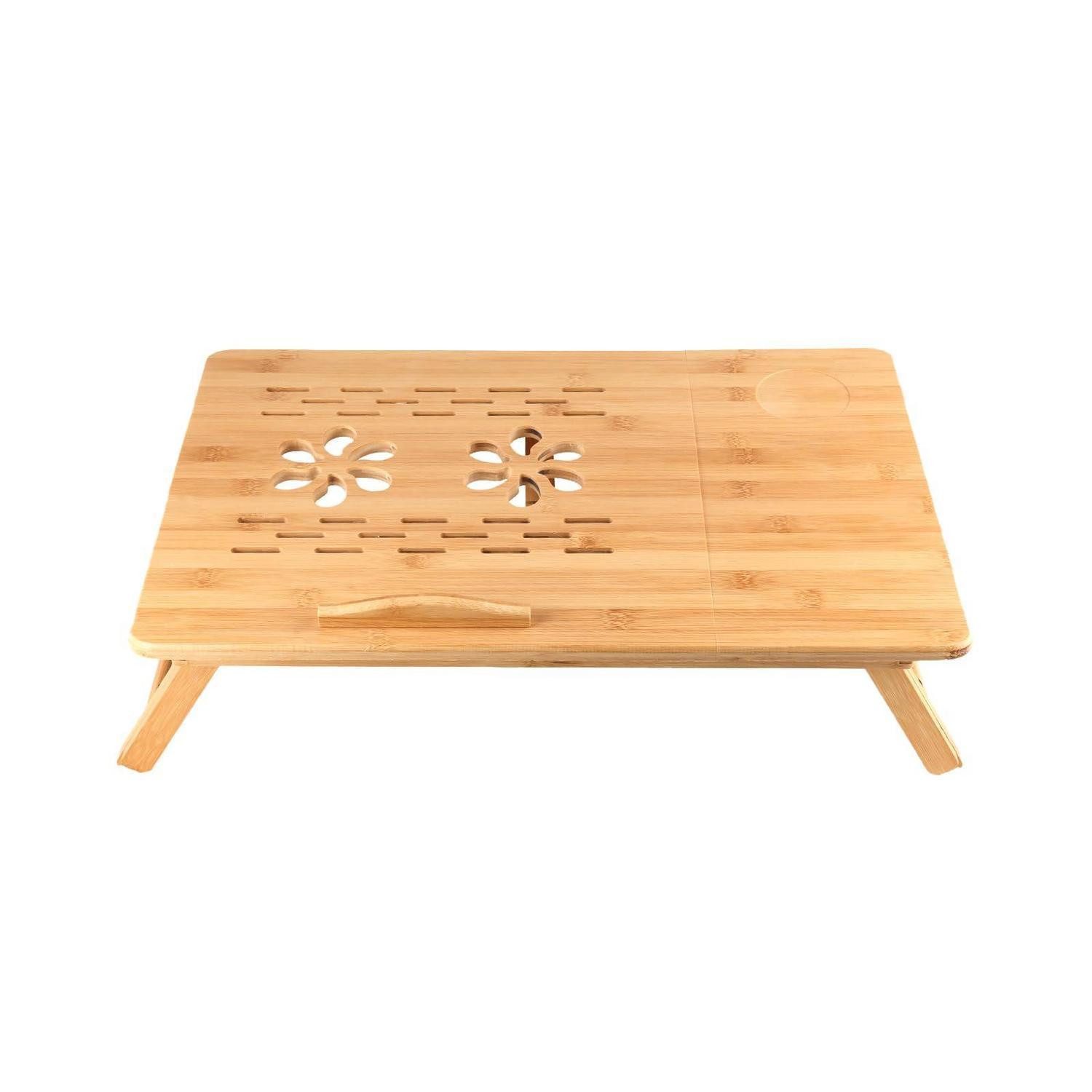 LuxusKollektion Laptoptisch Laptoptisch höhenverstellbar 66cm Holzfarbe (1-St)