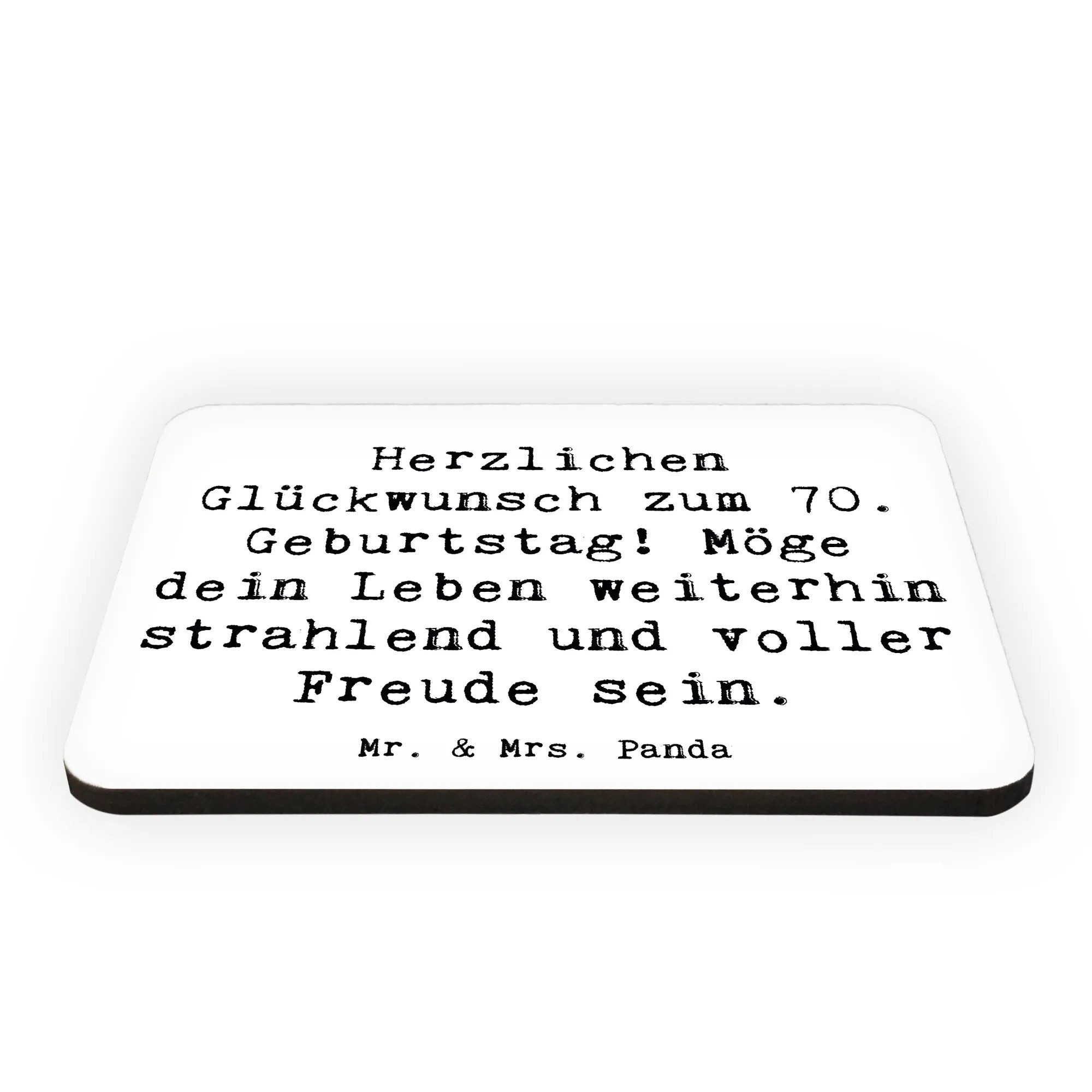 Thumbnail - Mr. & Mrs. Panda Magnet Spruch 70. Geburtstag Glückwünsche - Weiß - Geschenk, feiern, Kühlsch (Packung, 1-St., 70. Gebur...