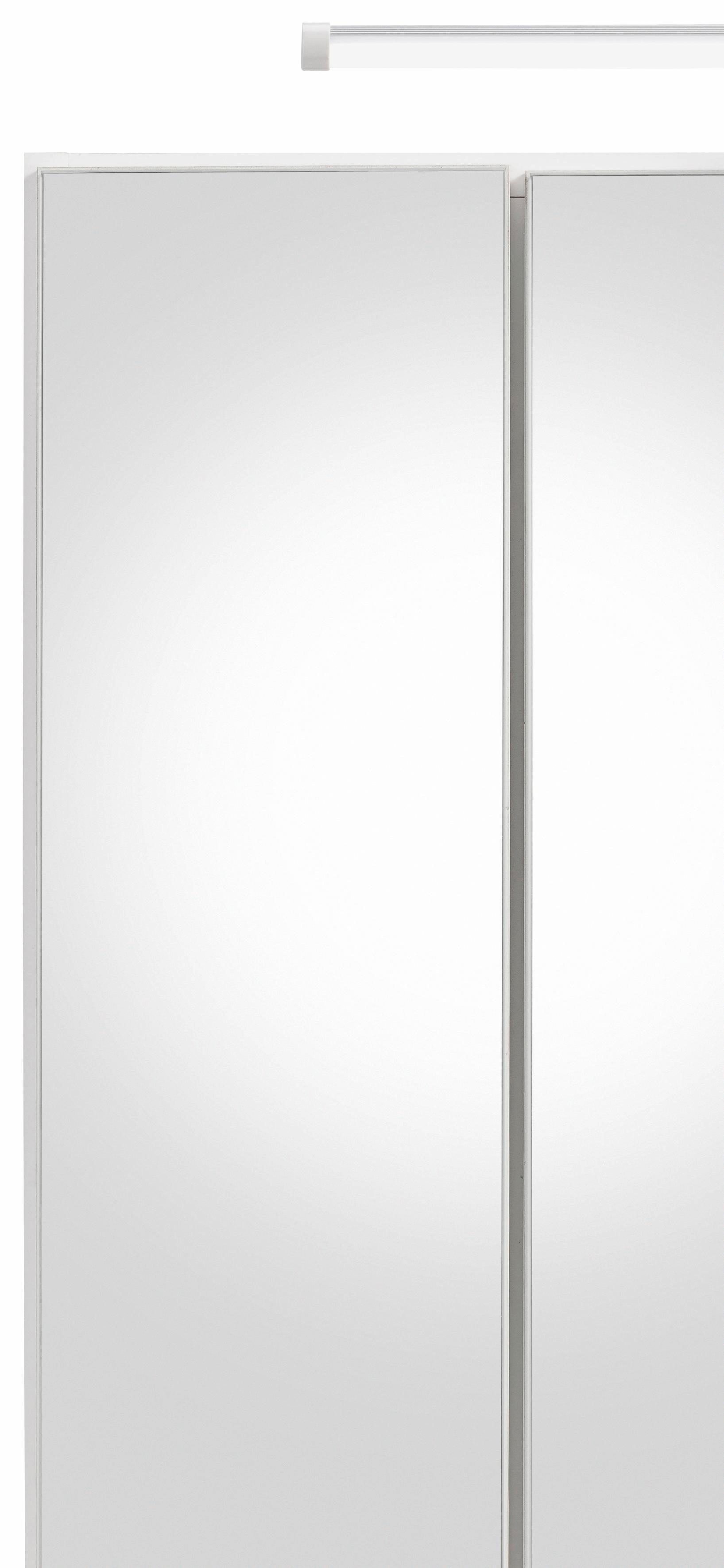 HELD MÖBEL Spiegelschrank Portofino mit weiß weiß | LED-Beleuchtung