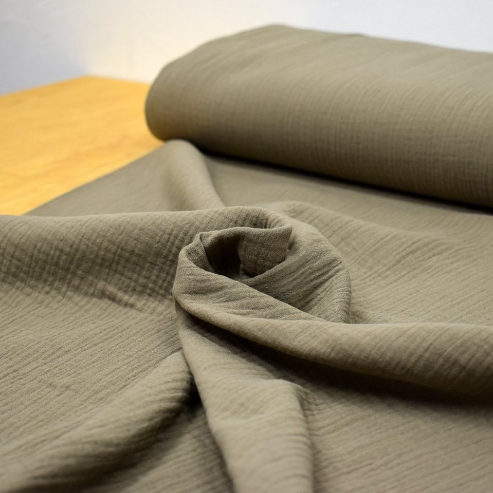 Thumbnail - MAGAM-Stoffe Stoff "Greta", Musselin Stoff Double Gauze uni 100% Baumwolle ÖKO-TEX Meterware 50cm