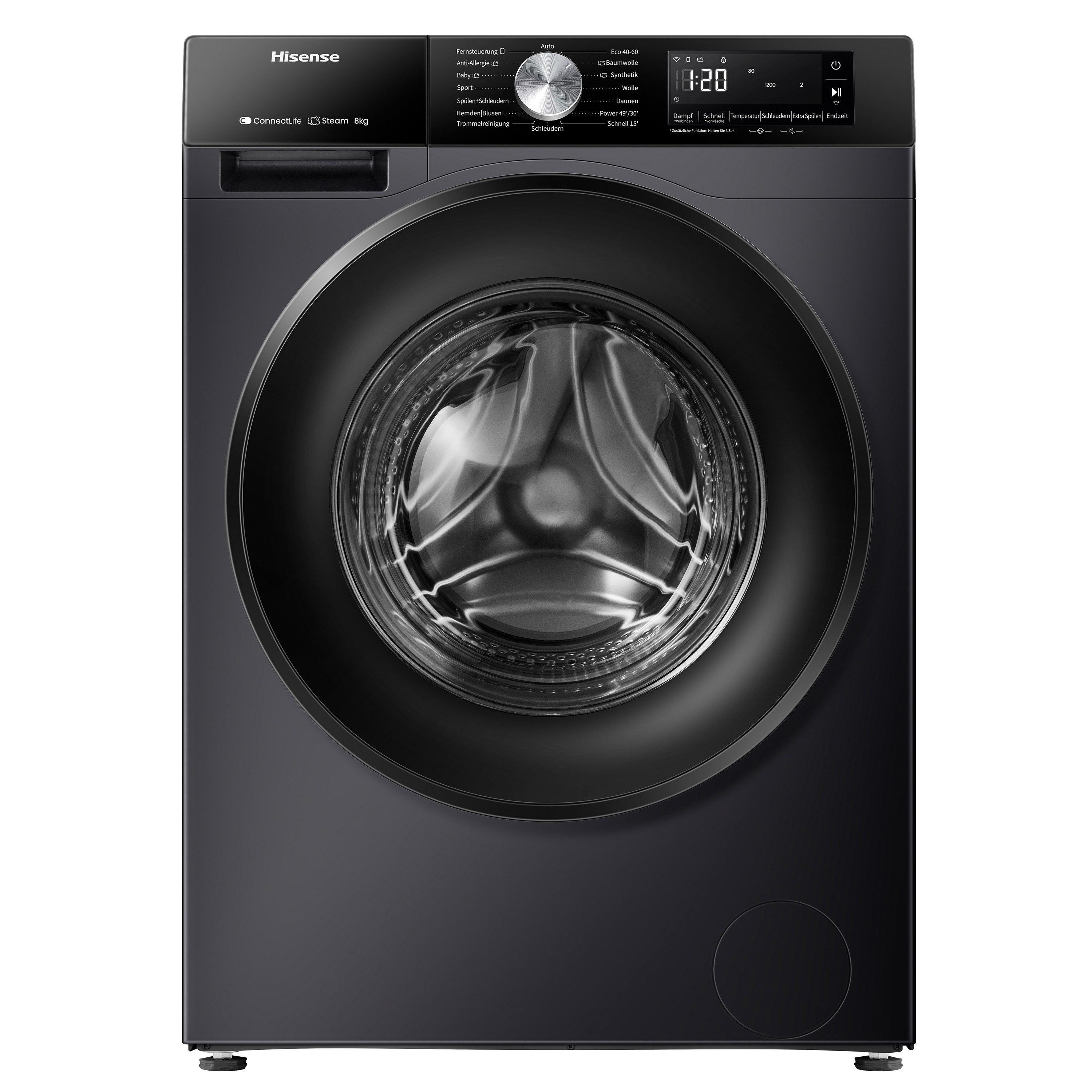 Hisense Waschmaschine WF3S8043BB3, 8 kg, 1400 U/min, Wifi-ConnectLife