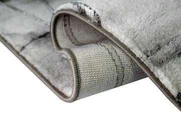 Teppich Teppich Wohnzimmer Marmor Muster mit Glanzfasern grau, Carpetia, rechteckig, Höhe: 12 mm