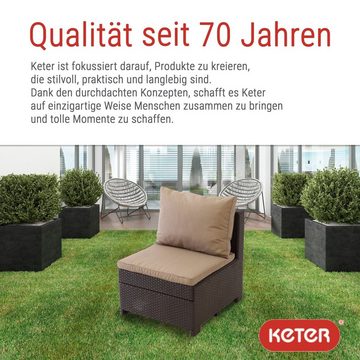 Keter Loungeset Keter Provence Verlängerung Premium Panama braun mit Kissen, Outdoor, Inkl. hochwertiger Madison Sitz und Rückenkissen