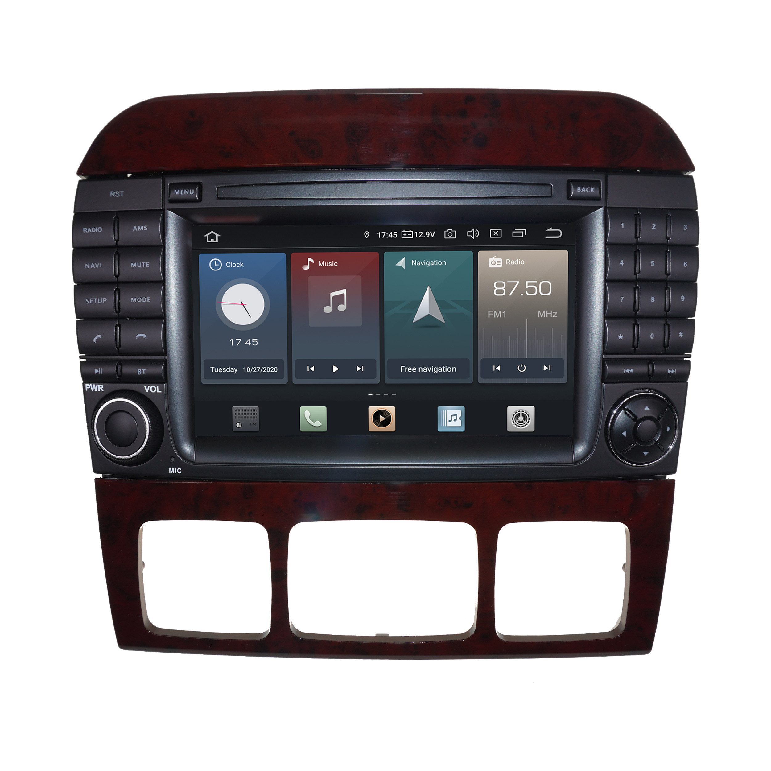 TAFFIO Für Mercedes W220 C215 7" Touchscreen Android Autoradio GPS CarPlay Einbau-Navigationsgerät