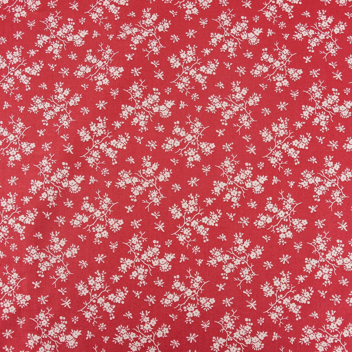 Stoff Baumwollstoff Meterware Trachtenstoff Blumen rot beige 140cm