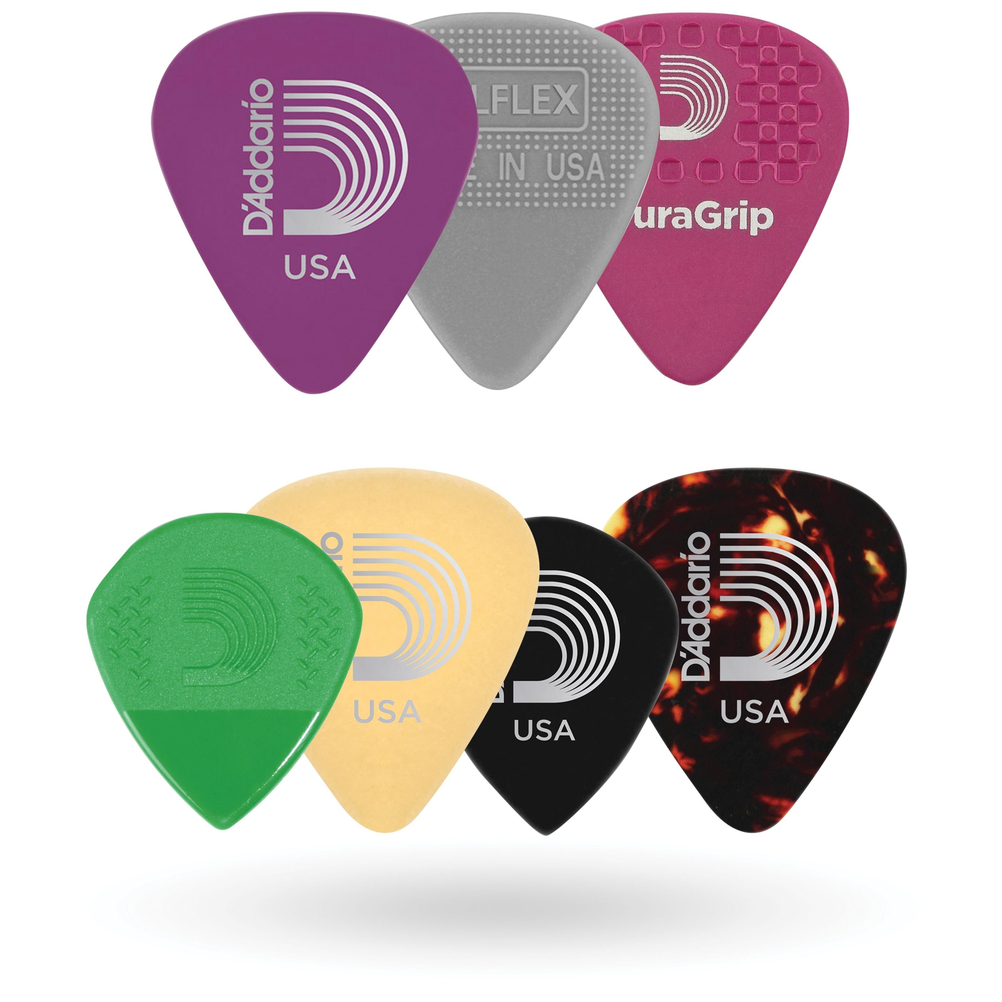 Daddario Plektrum, 1XVP6-5 Guitar Pick Variety Pack 7er-Set - Plektren Set