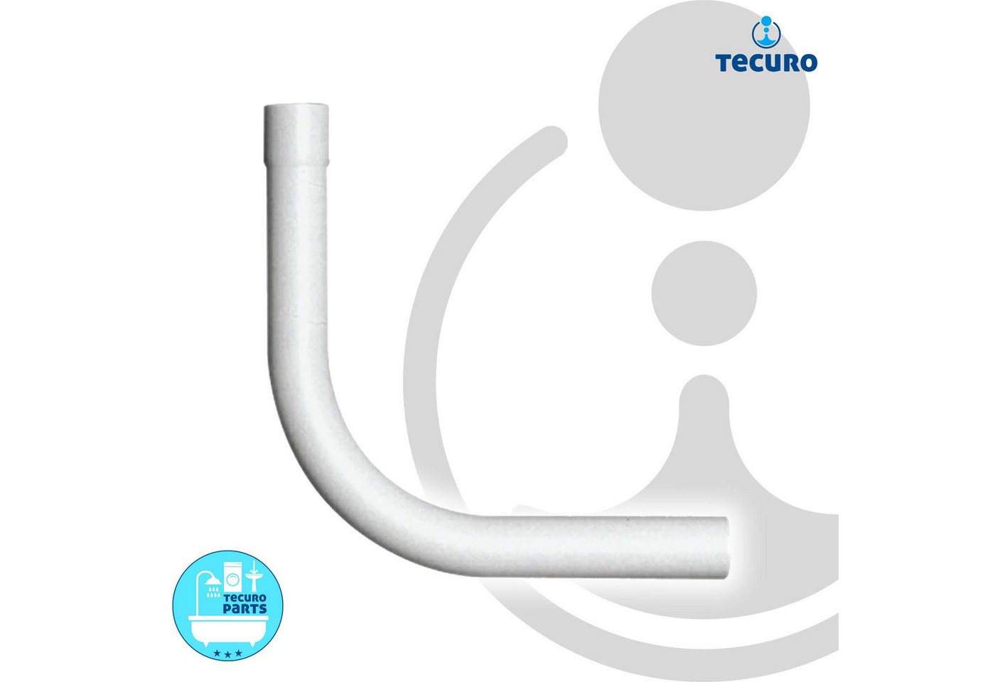 Thumbnail - tecuro WC-Druckspüler Spülrohrbogen Ø 28 mm für WC-Druckspüler - Kunststoff weiß