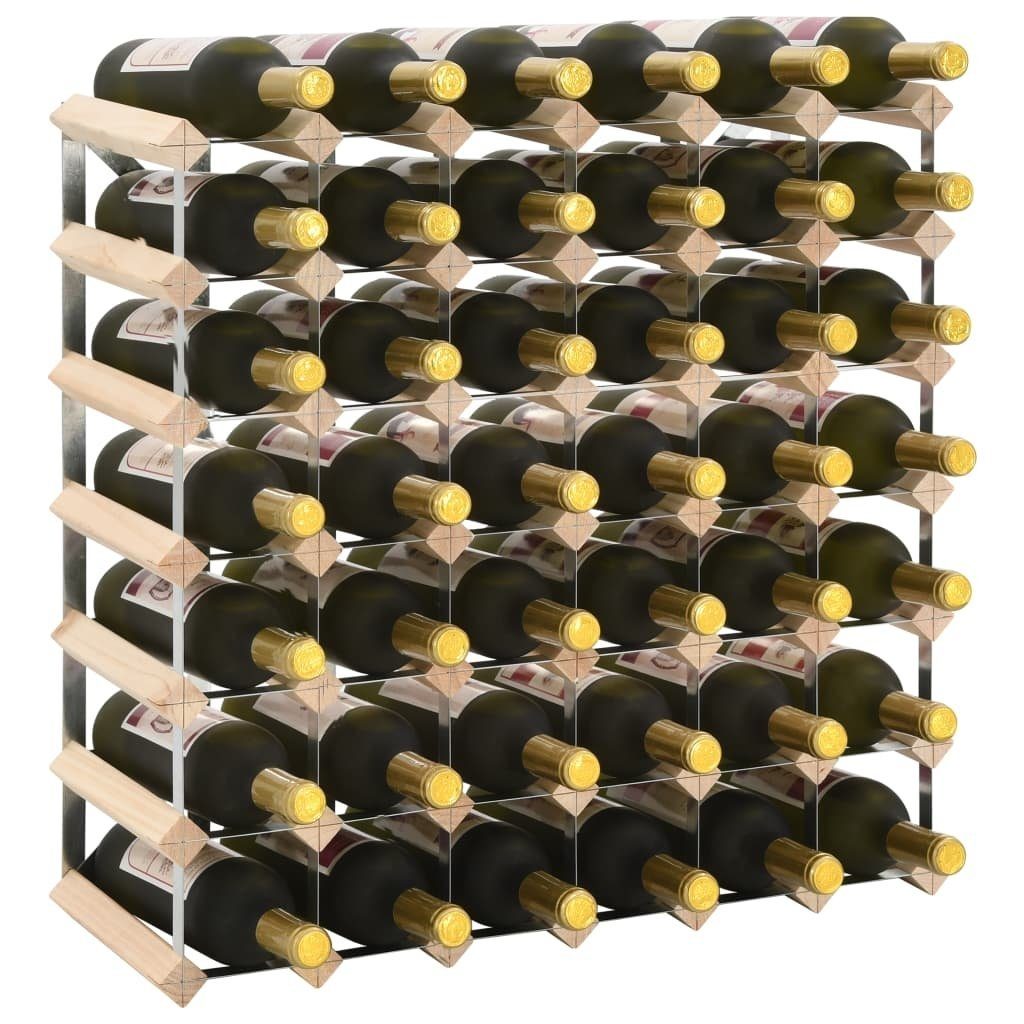 vidaXL Weinregal aus Stahl, Massivholz in Kiefer (hell), L/B/H: 61x22x61 cm