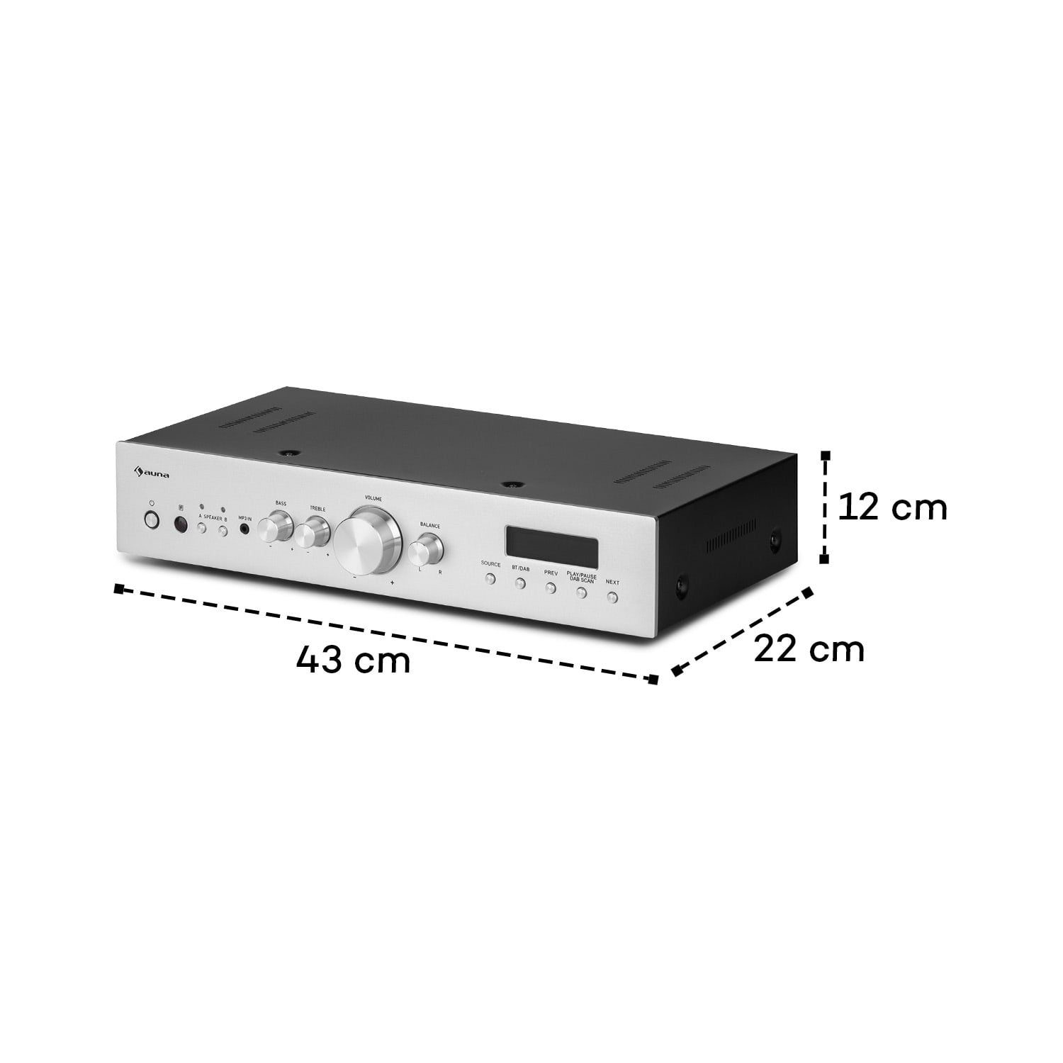 Audioverstärker Silber Kanäle: Auna DAB 4-Kanal, (Anzahl 400 W) AMP-CD608