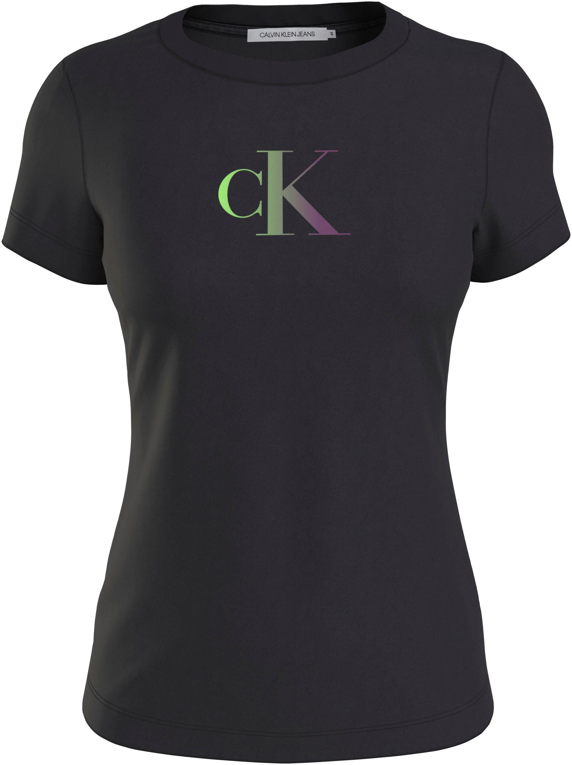 Calvin Klein Jeans T-Shirt schwarz Logomarkenlabel mit