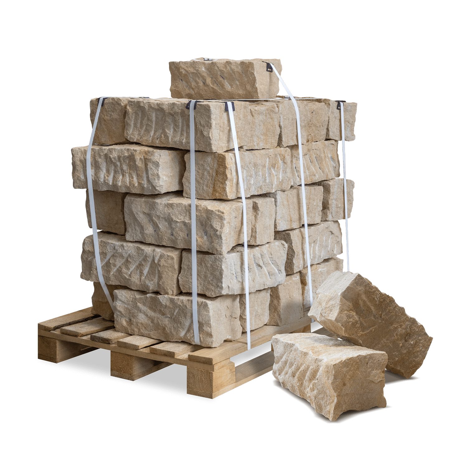 GALAMIO Mauerstein Sandstein 40*20*15 gespalten (Palette, 1-St)