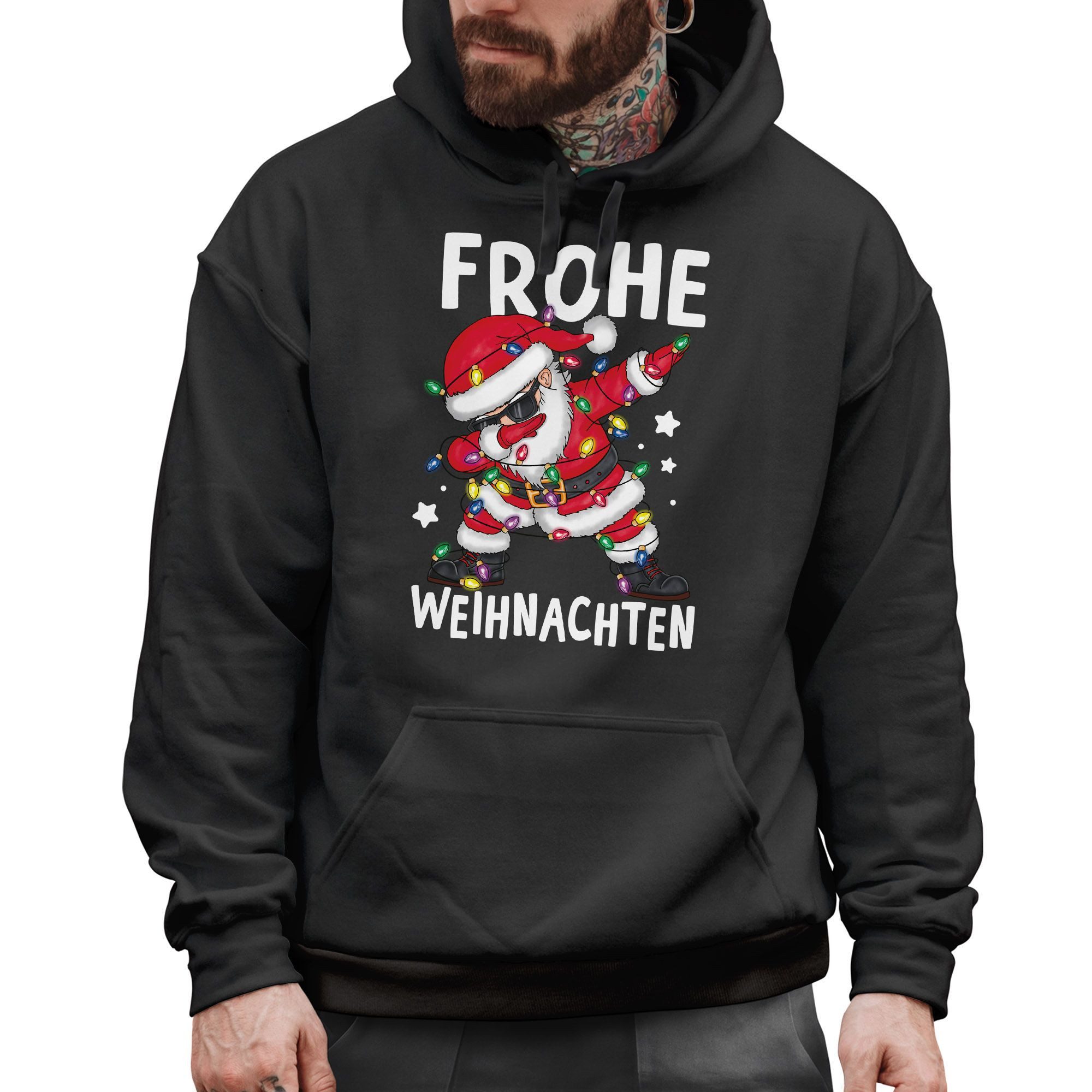 MoonWorks Hoodie Hoodie Herren Frohe Weihnachten Dabbing Santa Aufdruck günstig online kaufen