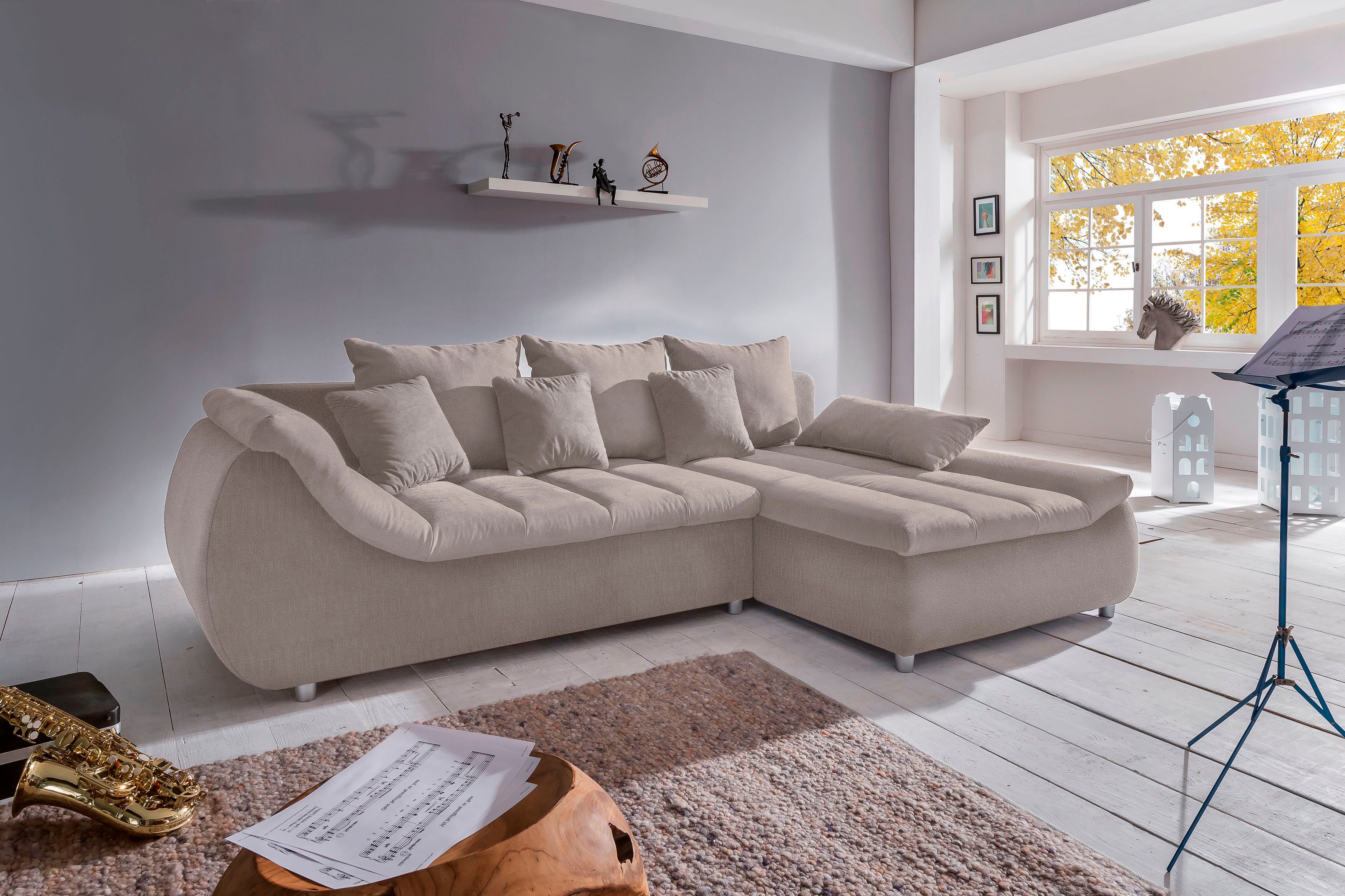 INOSIGN Ecksofa "Imola, bequem, aktuelle Steppung im Sitz, L-Form, Breite 2 günstig online kaufen