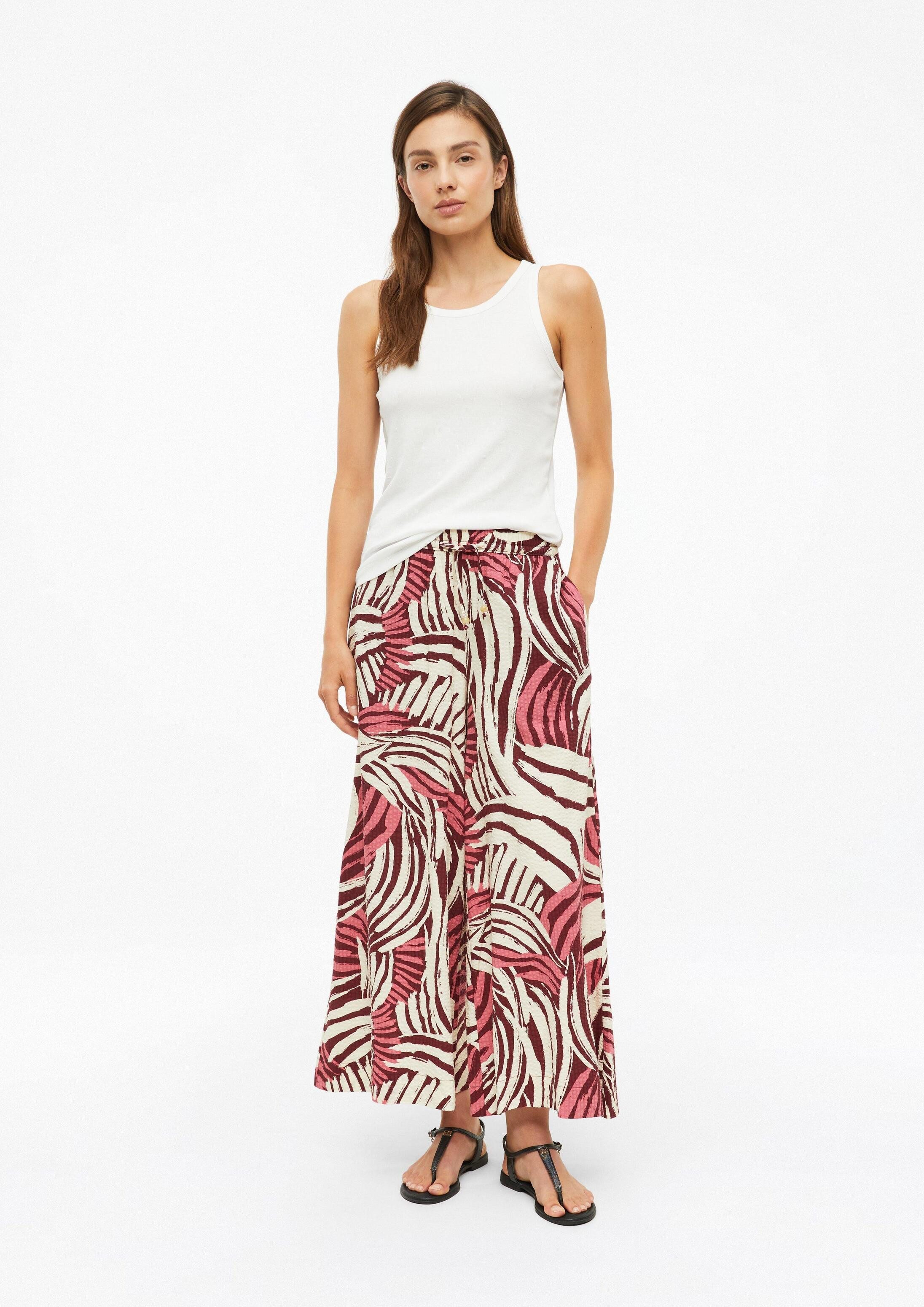 s.Oliver 7/8-Hose Hose Wide-Leg-Hose aus gecrêptem Viskosemix