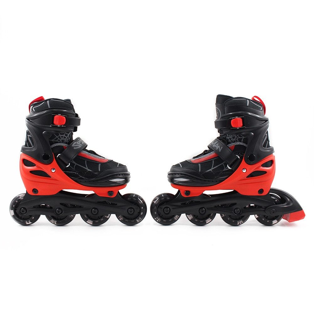 Seven Polska Inlineskates Kinder Inliner Spider-Man Softboots 3 IN 1 - SIZE 34-37 schwarz. LED