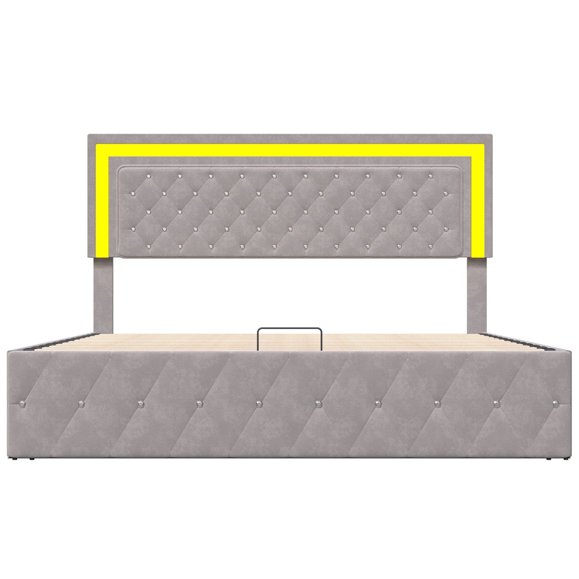 Furnishings Home Polsterbett Doppelbett LED Stauraumbett (Hydraulisch anheb günstig online kaufen