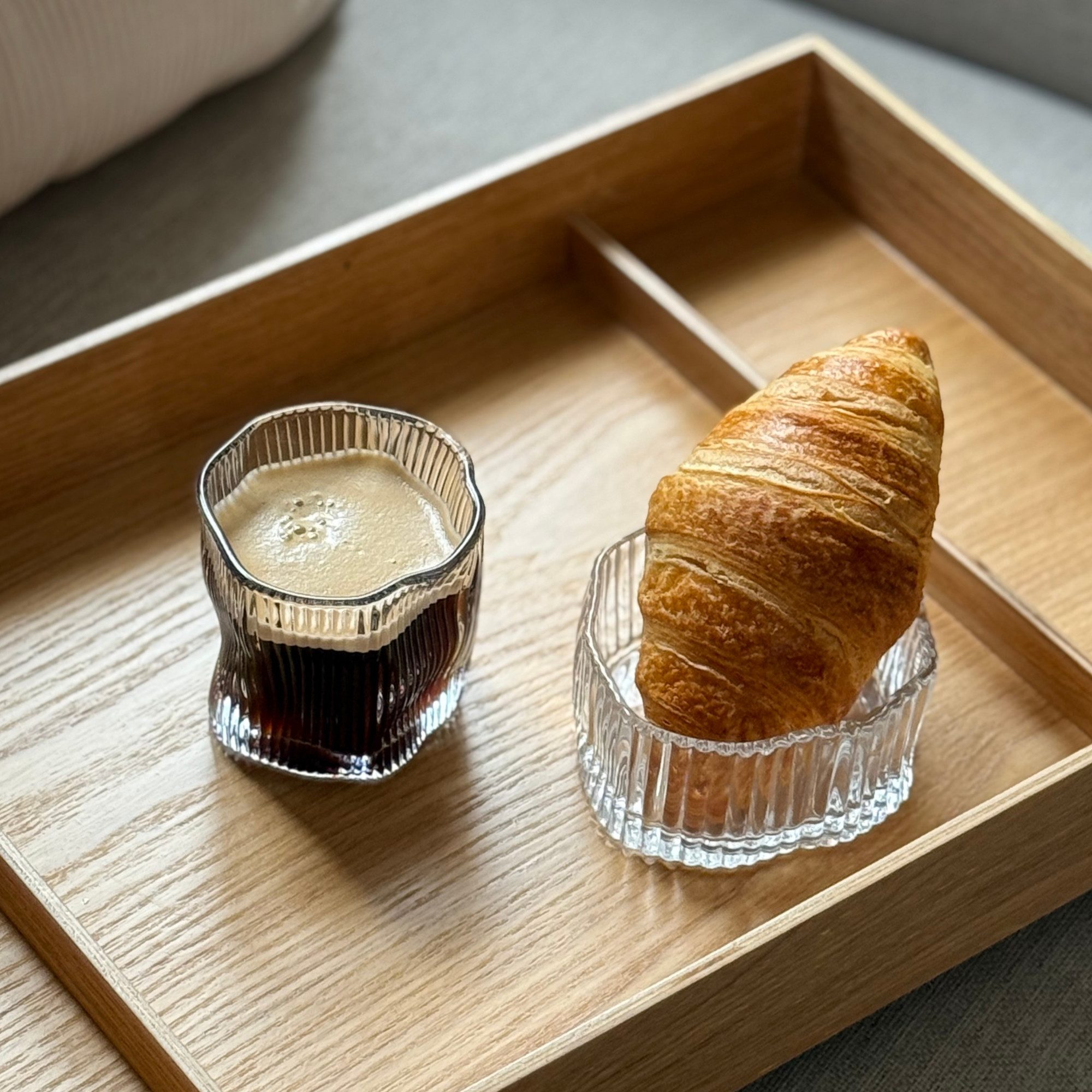 Zoha Gläser-Set Diamond Stripe Gläser 200/ 280 ml Set – Trinkgläser, Kaffeeglas, 4-tlg., ideal für Tee, Kaffee, Iced Coffee oder Saft