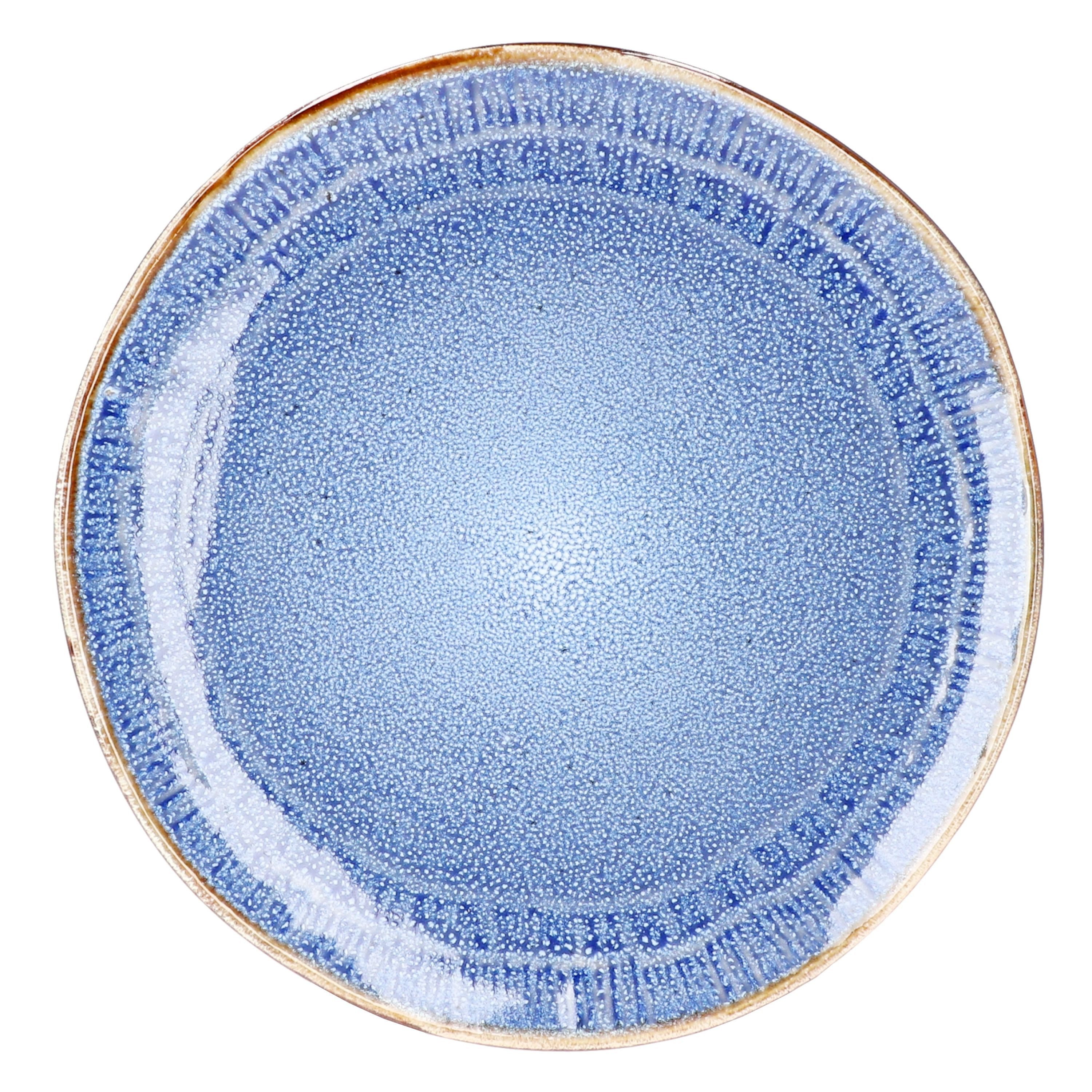 MamboCat Frühstücksteller 6er Set Dessert-/Kuchenteller 22cm Santorini reactive glaze blau