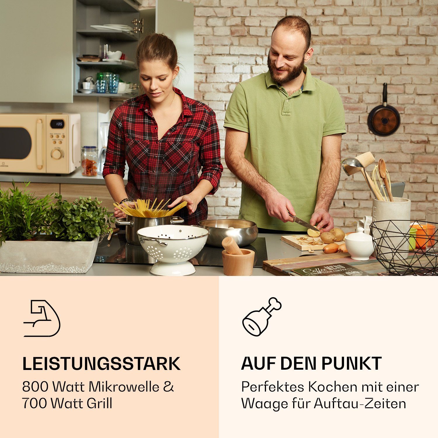Klarstein Mikrowelle Julieta, Mikrowelle; Grill, 20 l