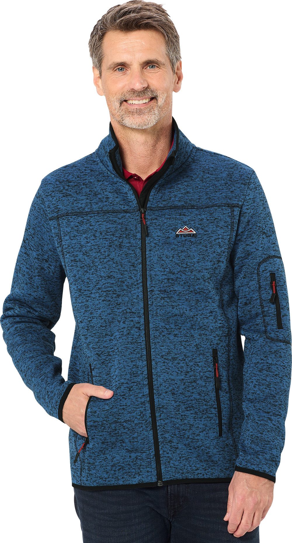Stubai Strickfleecejacke leichte, Übergangsjacke, schnelltrocknend mit Reißverschlusstaschen