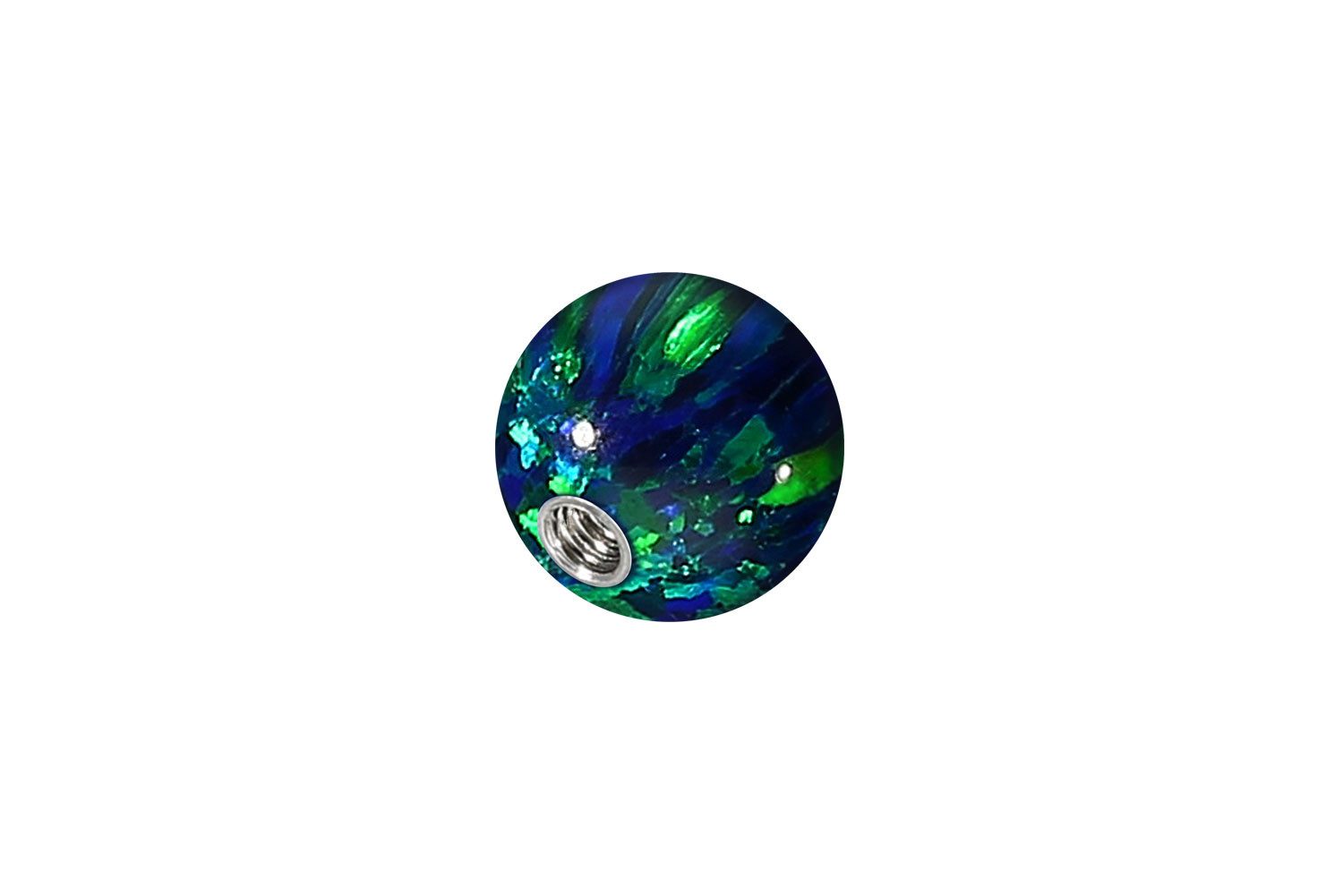 PIERCINGLINE Piercing-Set Synthetischer Opal Schraubkugel mit Chirurgenstahl-Gewinde (Schraub-Aufsätze, 1-tlg)