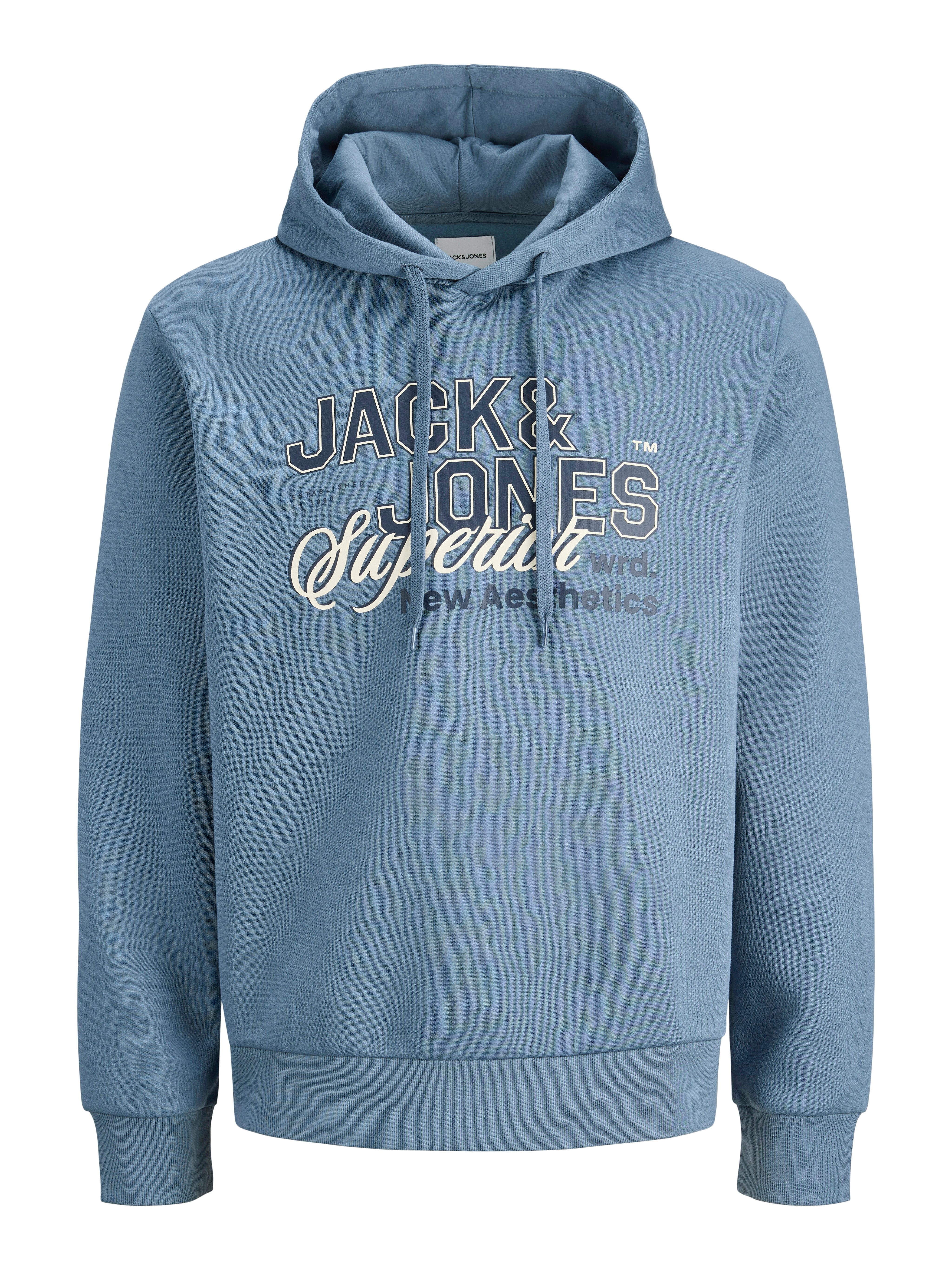 Jack & Jones PlusSize Hoodie JJELOGO SWEAT HOOD 2 COL 24/25 NOOS PLS mit Logo Frontprint