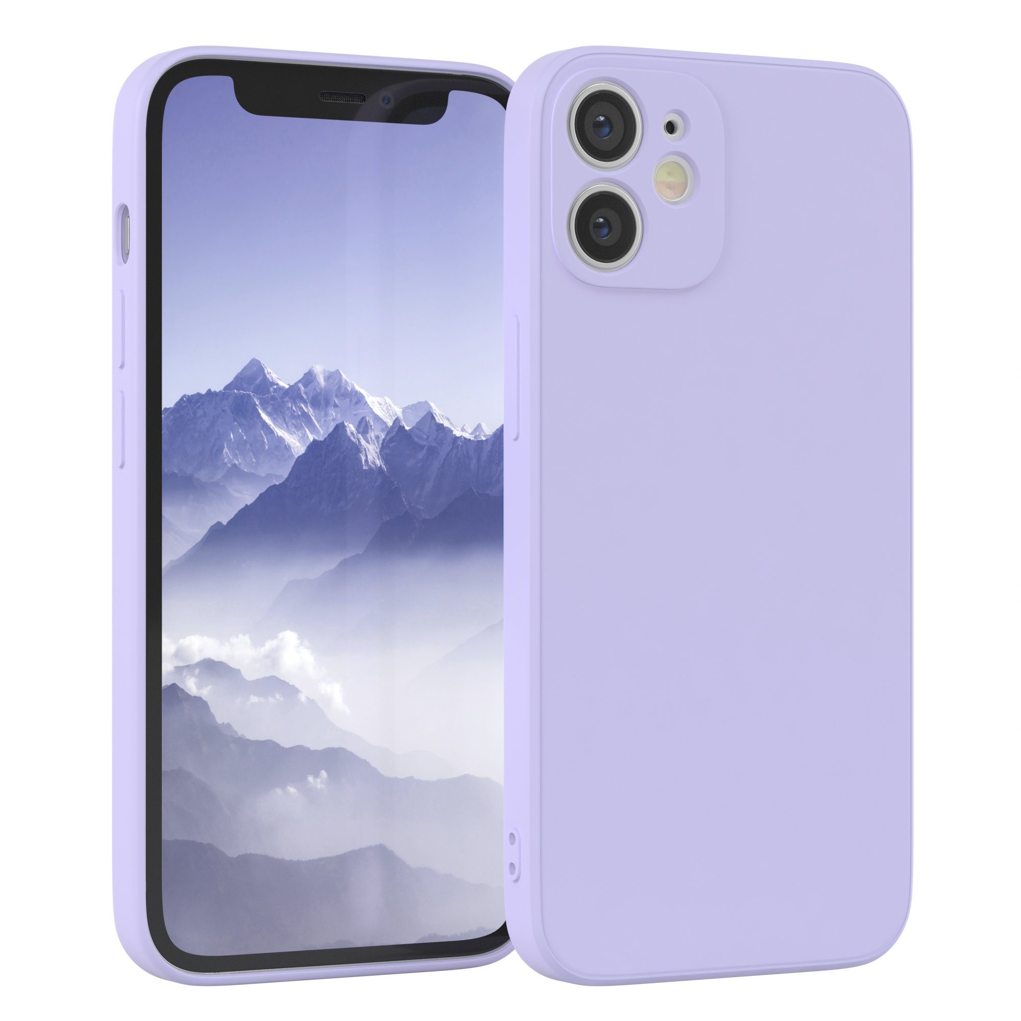 EAZY CASE Handyhülle TPU Hülle für Apple iPhone 12 Mini 5,4 Zoll, Silikonhülle stoßfest Smart Slimcover tpu case Violett / Lila Lavendel