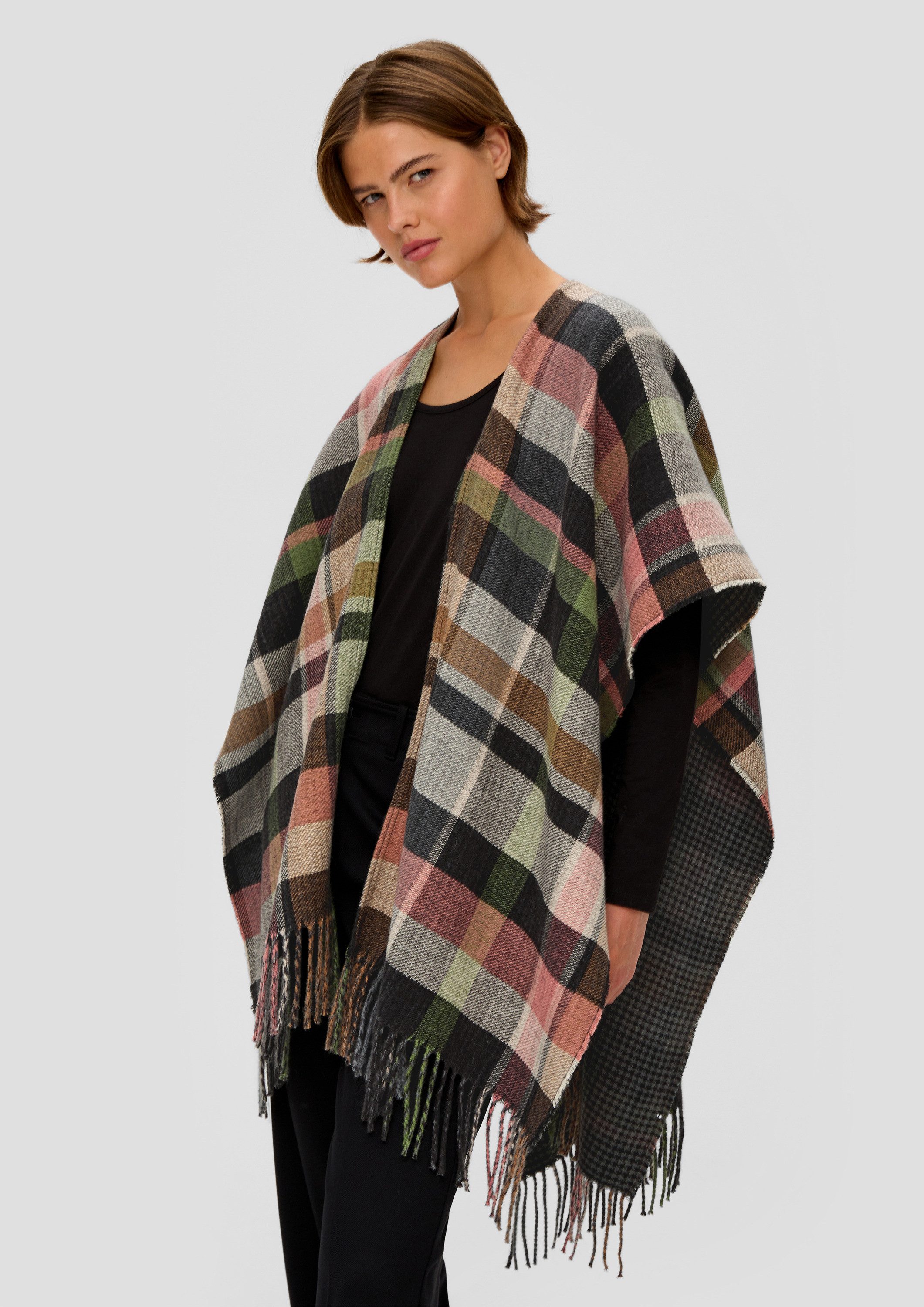 s.Oliver Poncho Indoor-Poncho Poncho aus Baumwollmix