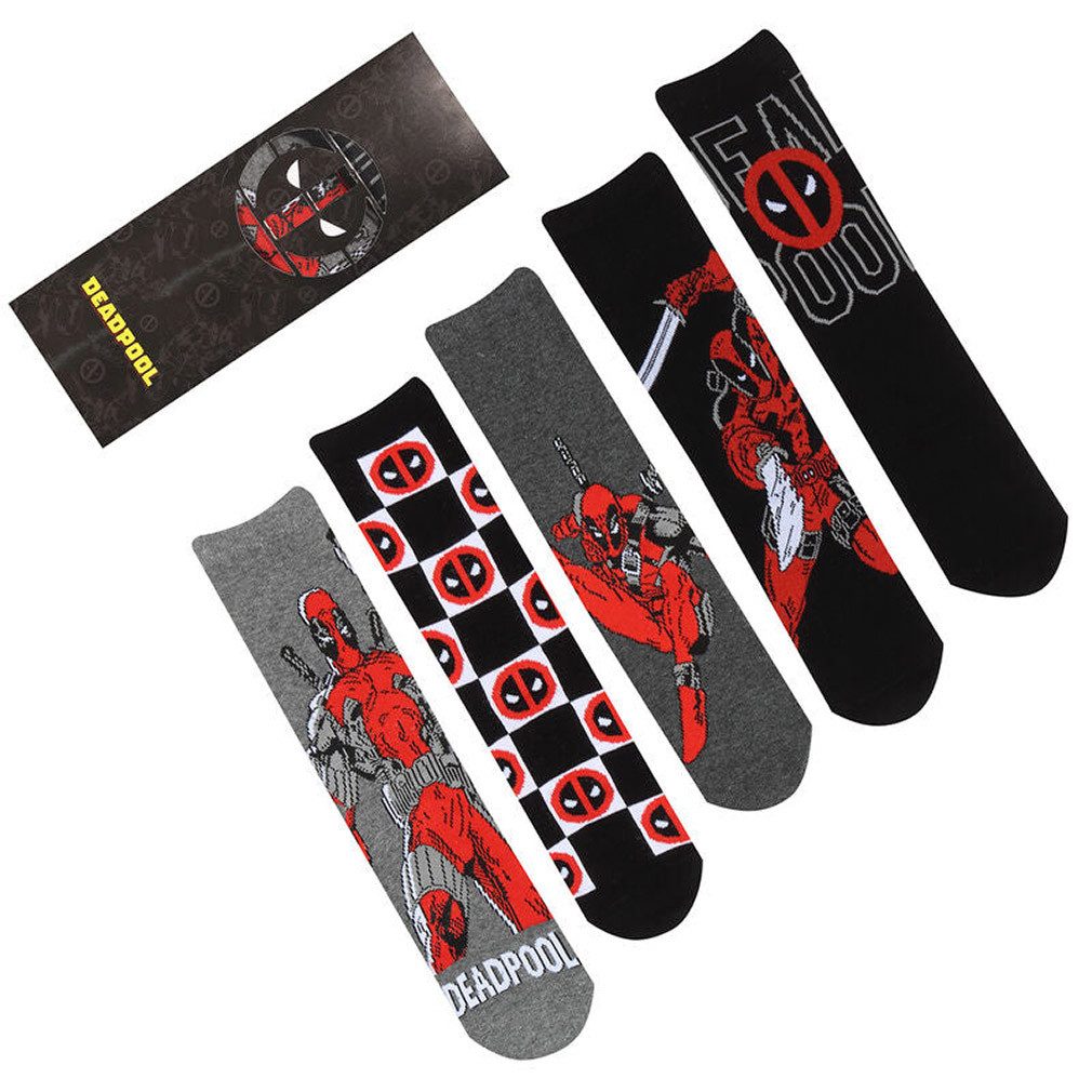 Deadpool Freizeitsocken Merc With A Mouth 5-Paar Strümpfe Marvel Comics