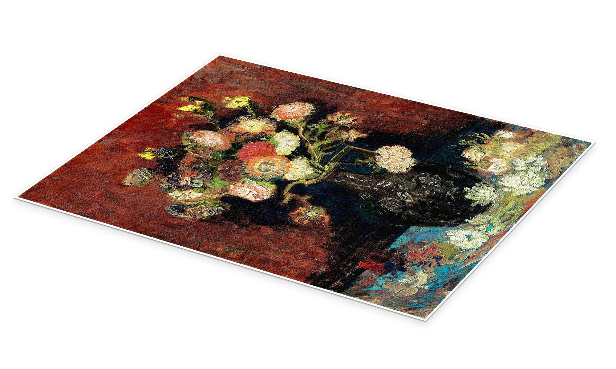 Posterlounge Wandbild Vase mit chinesischen Astern und Gladiolen, Vincent van Gogh, erhältlich als Poster, Leinwandbild, Wandsticker oder Acrylglasbild