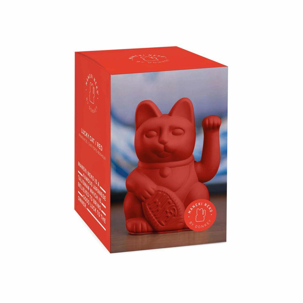 Donkey Products Winkekatze Lucky Cat Maneki Neko Rot, Rot steht für Mut und  Kraft